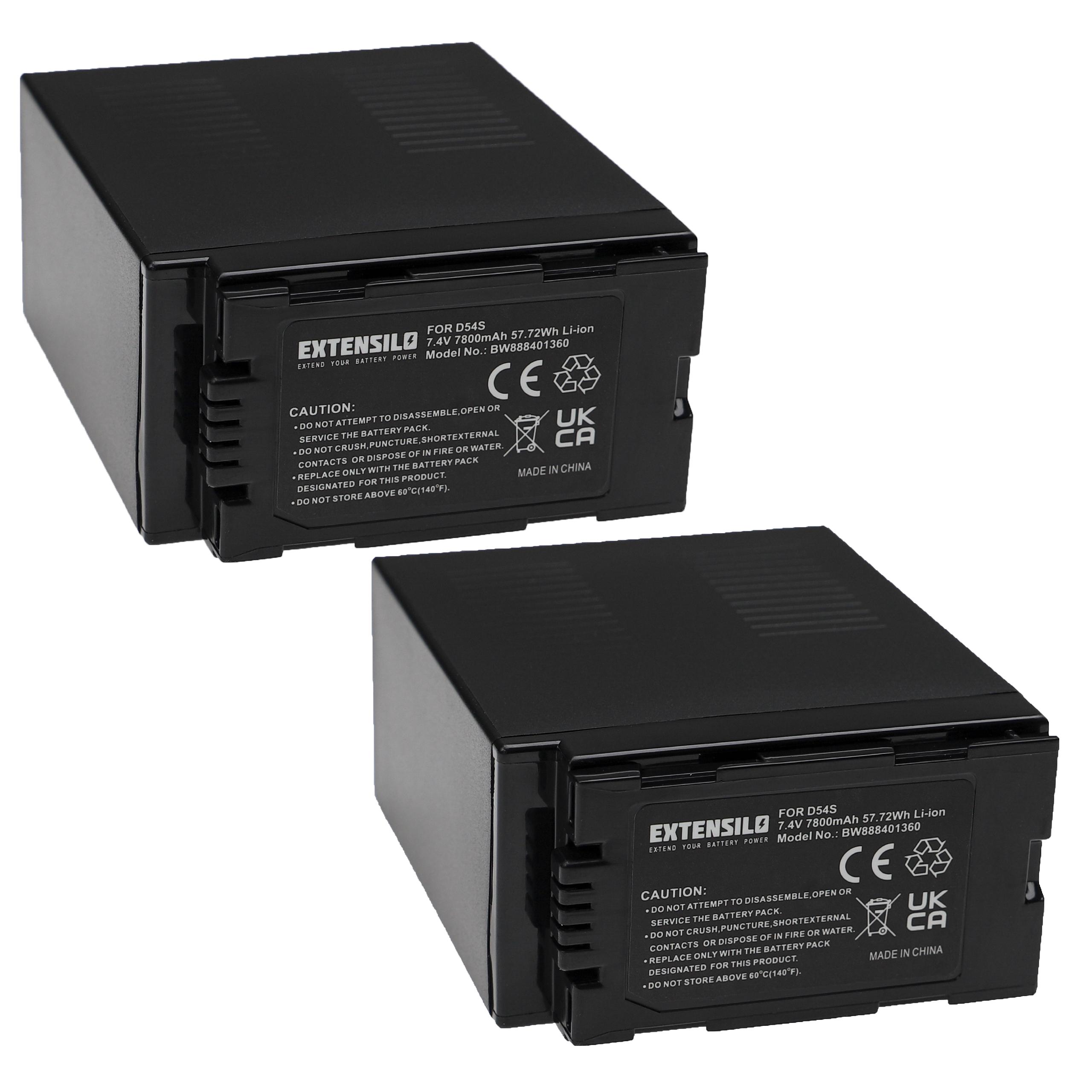 Videocamera 2x Battery replaces Hitachi DZ-BP28, DZ-BP16 - 7800 mAh 7.4 V Li-Ion