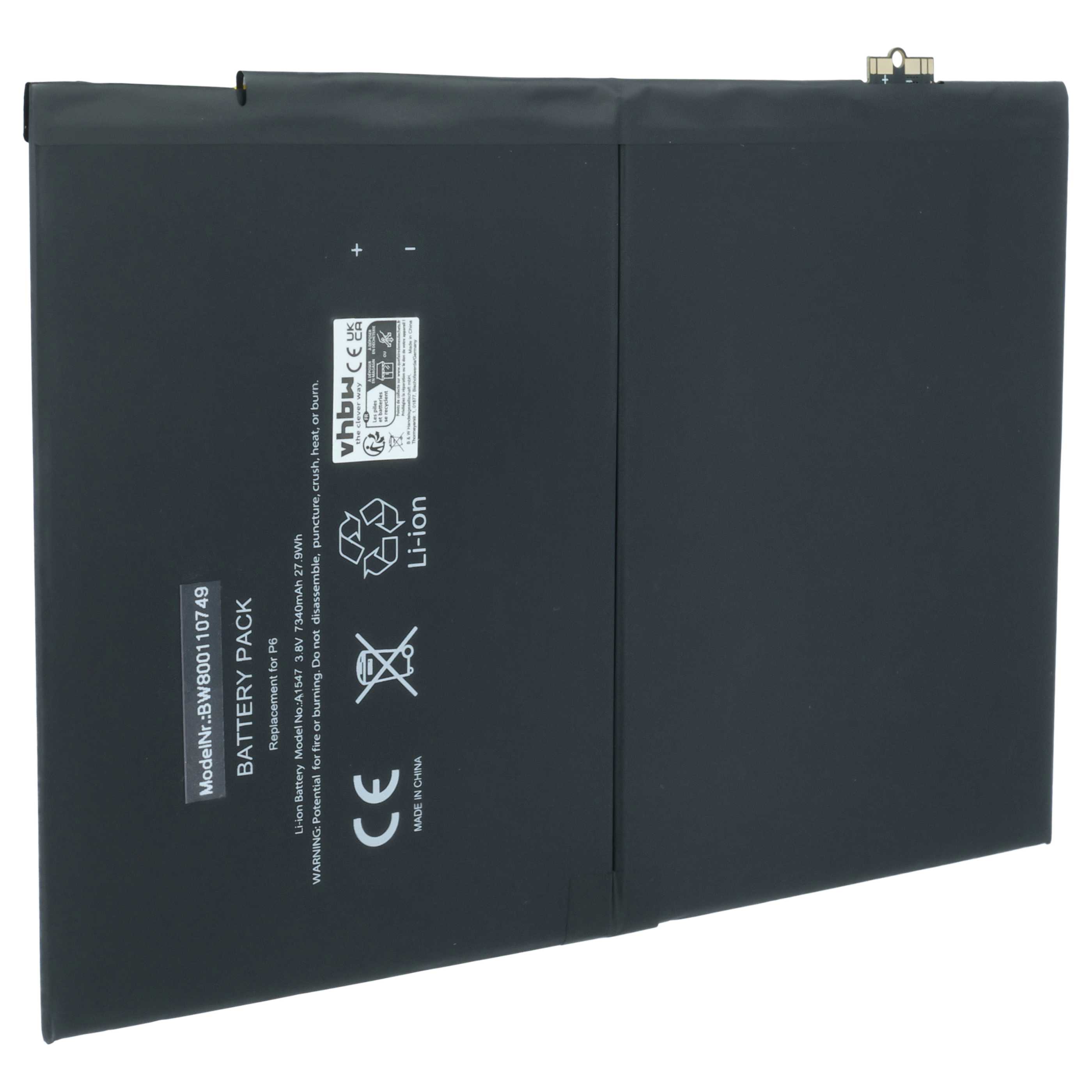 Batteria per tablet sostituisce Apple A1567, A1547 - 7340mAh 3,76V Li-Ion