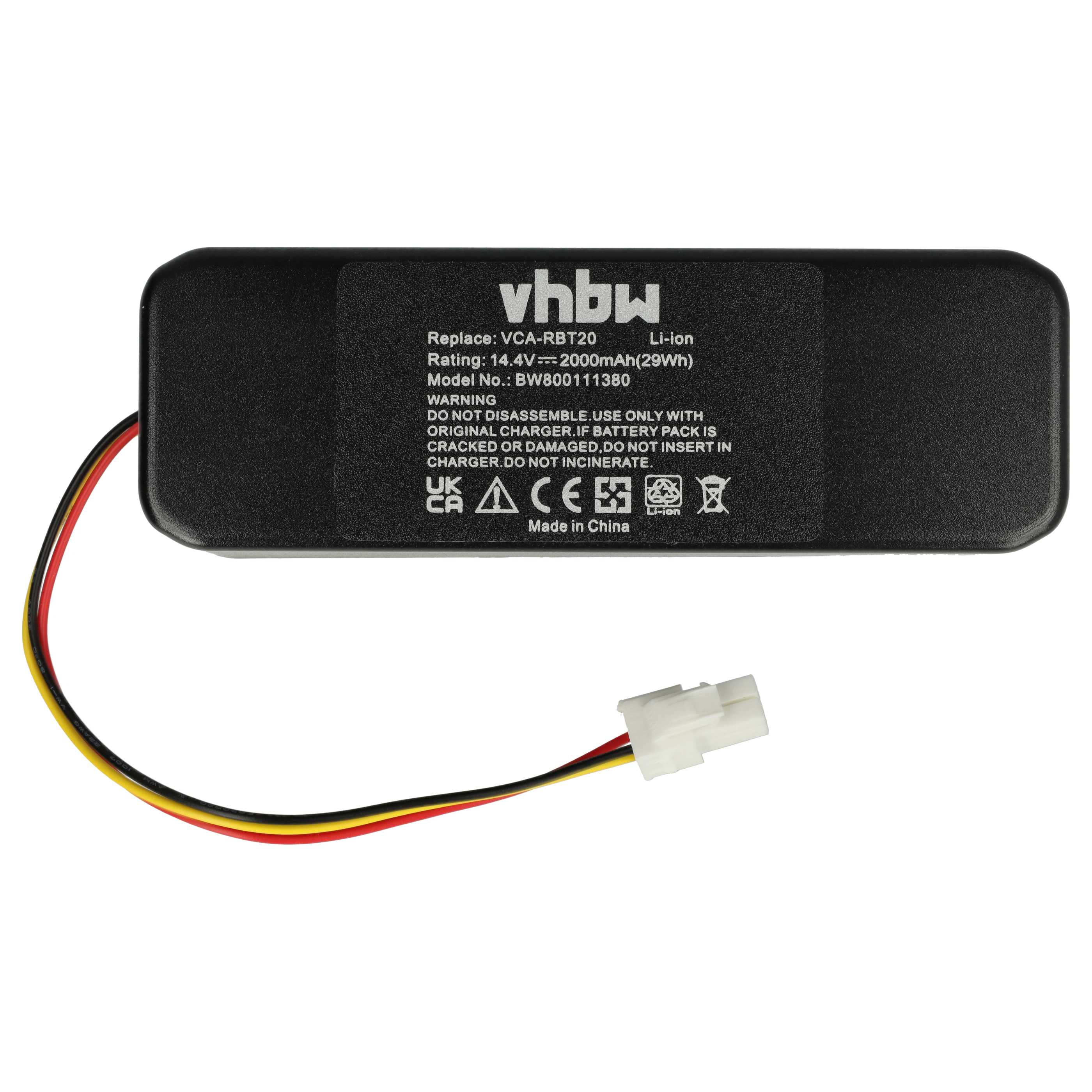 Batteria sostituisce Samsung AP5576883, DJ63-01050A, AP5579205 per aspirapolvere - 2000mAh 14,4V Li-Ion