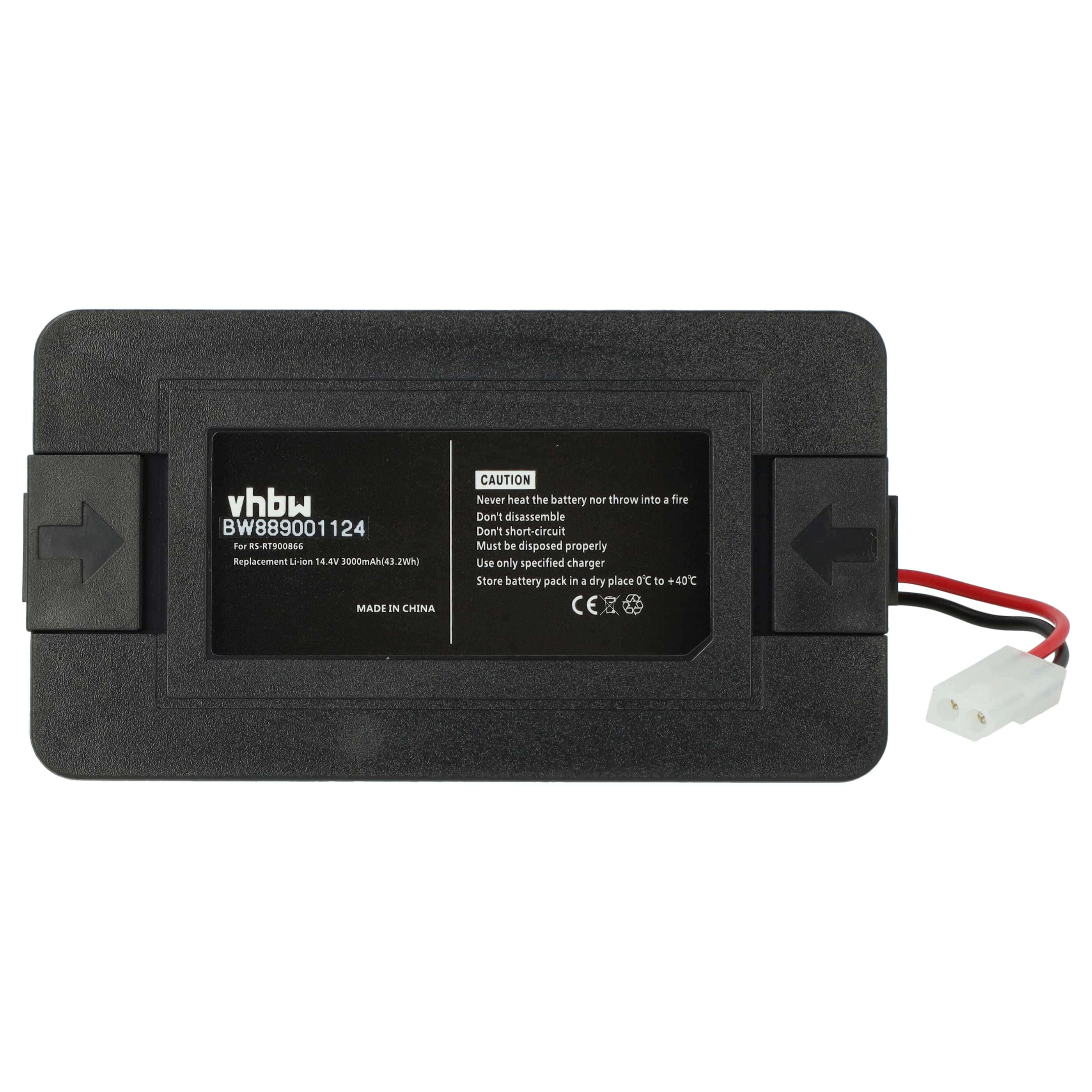 Batterie remplace Fakir 3121140 pour robot aspirateur Tefal - 3000mAh 14,4V Li-ion