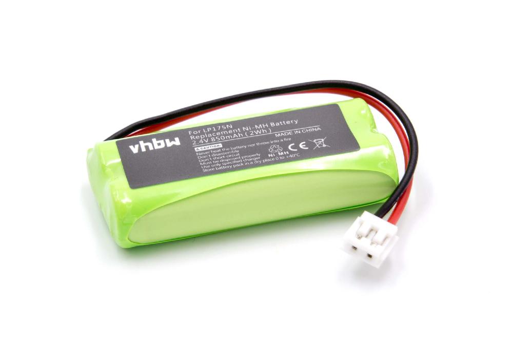 Batteria sostituisce Tomy P71029B, LP175N, P71029, LP175 per babyphone Tomy - 850mAh 2,4V NiMH