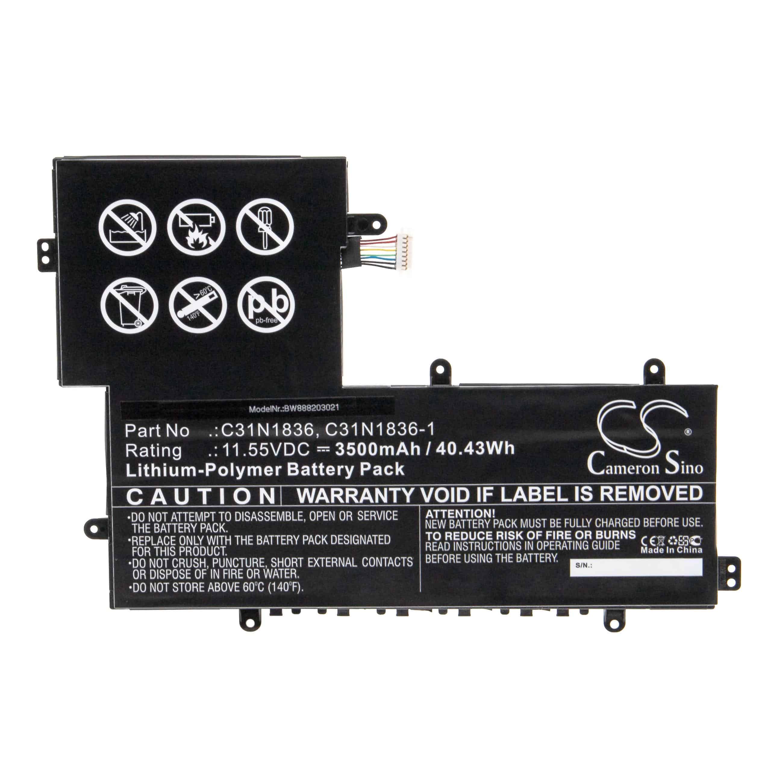 Notebook Battery Replacement for Asus 0B200-03370000, 0B200-03370100, C31N1836 - 3500mAh 11.55V Li-polymer