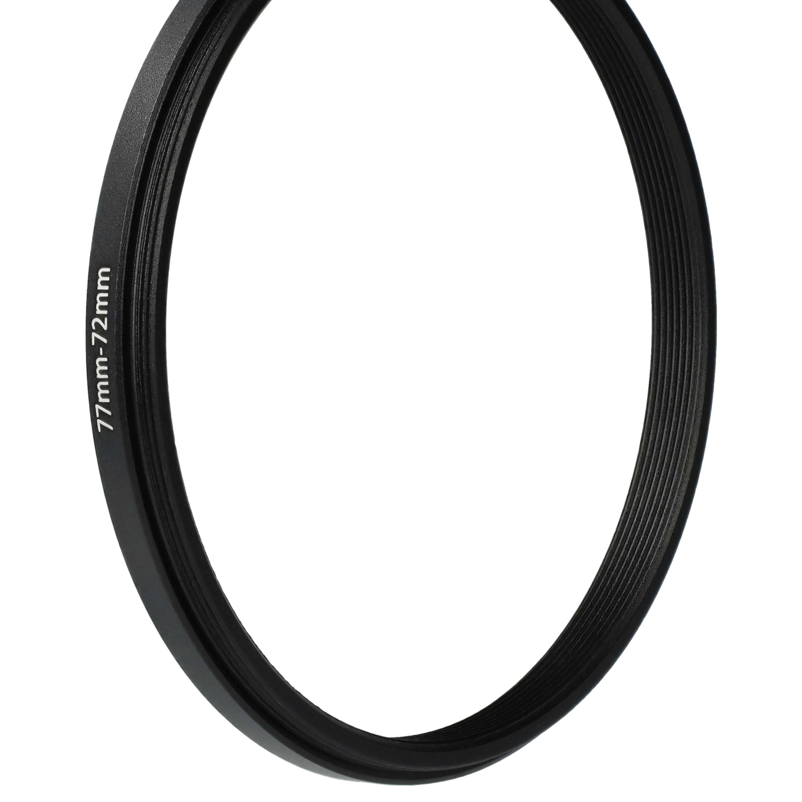 Anello adattatore step-down da 77 mm a 72 mm per obiettivo fotocamera - Adattatore filtro, metallo, nero