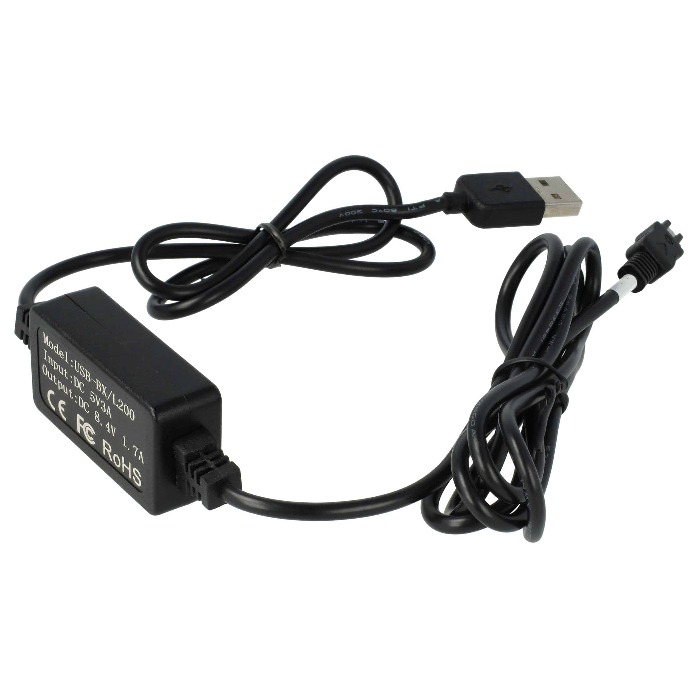 USB Ladekabel als Ersatz für Sony AC-L200, AC-L200B AC-L200C für Sony Kamera, Videokamera, Camcorder - 170 cm