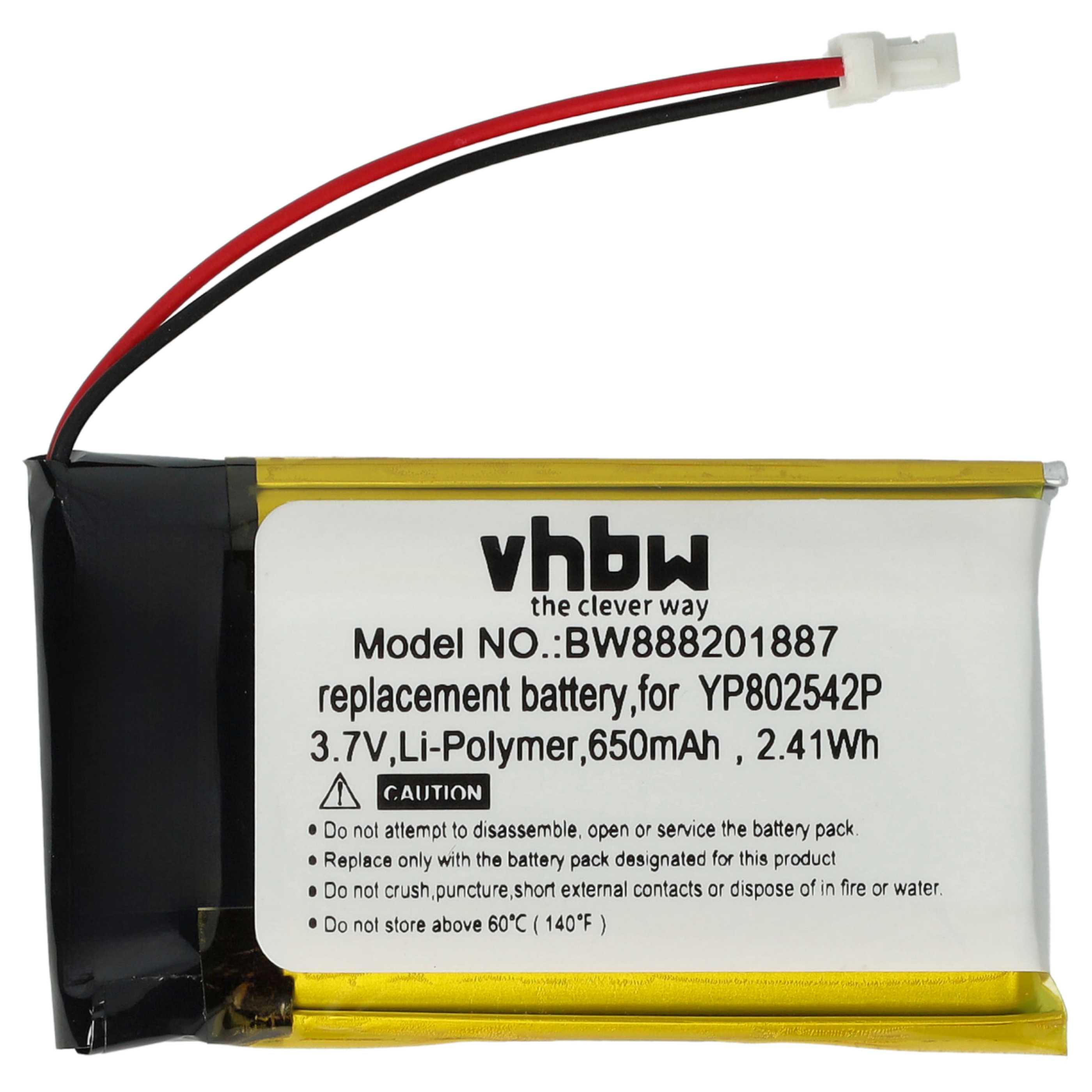 2x Akumulator do słuchawek bezprzewodowych zamiennik Sena YP802542P - 650 mAh 3,7 V LiPo