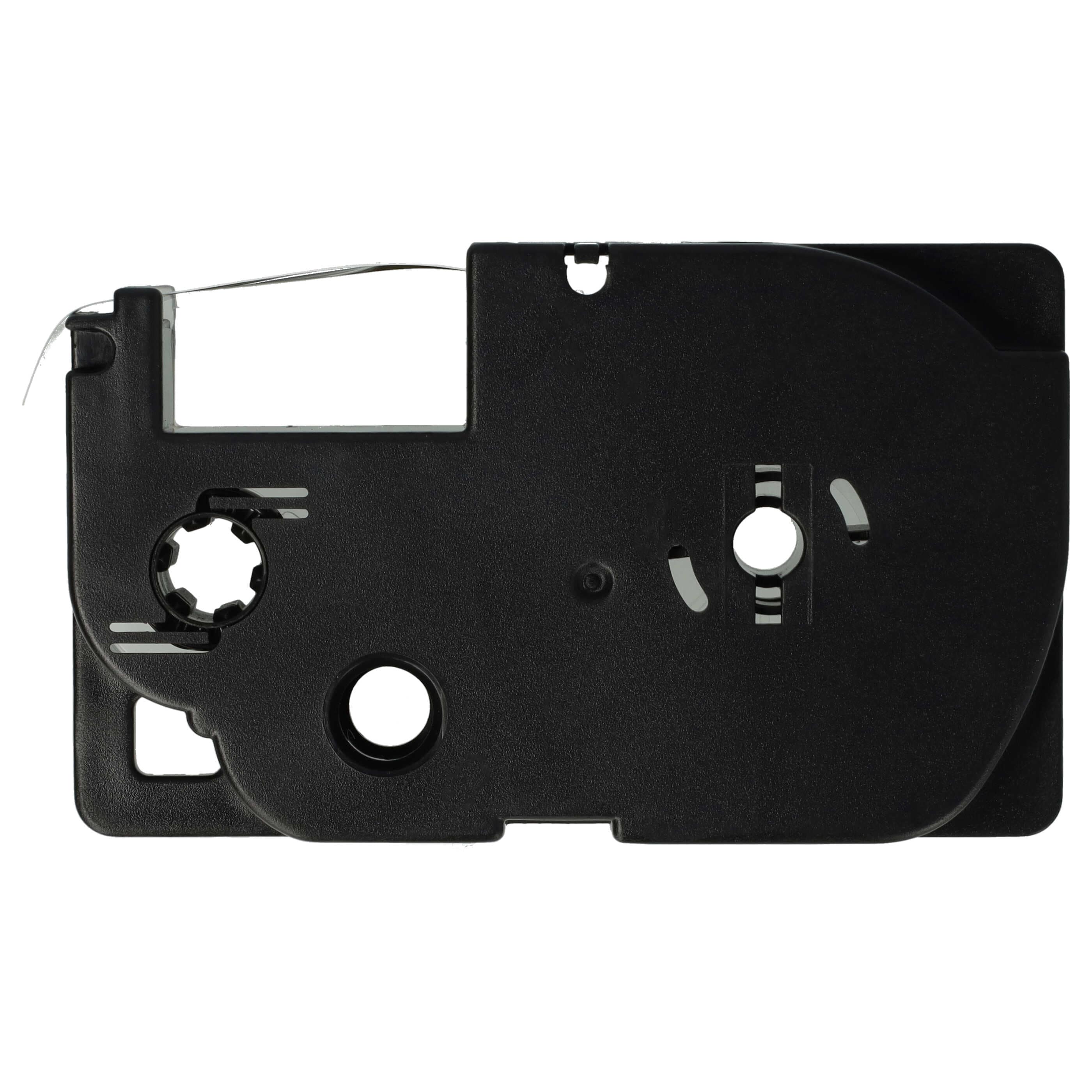 50x Label Tape replaces Casio XR-9WE1, XR-9WE - 9 mm Black to White