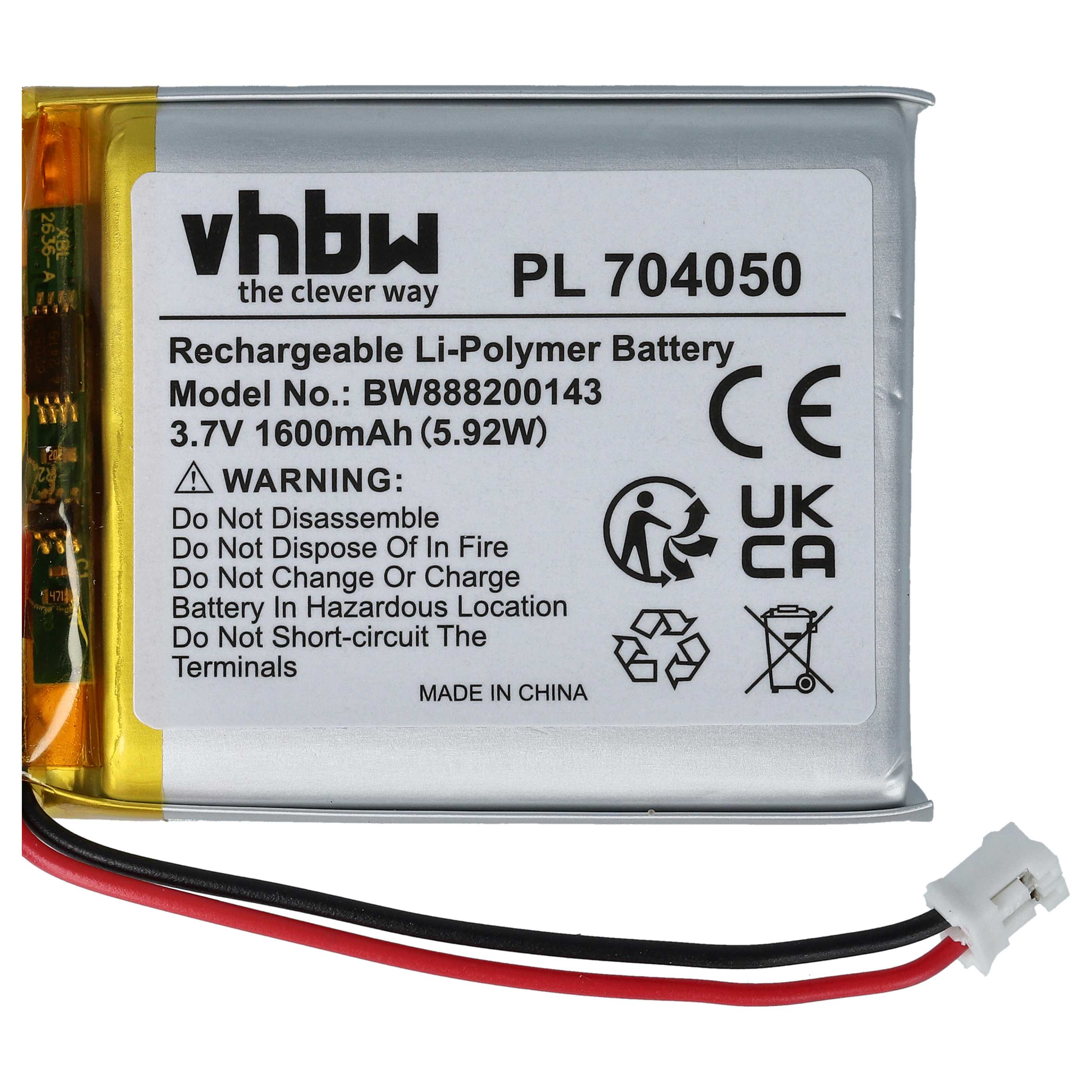 Akumulator zamiennik Fatboy PN704050 - 1600 mAh 3,7 V LiPo
