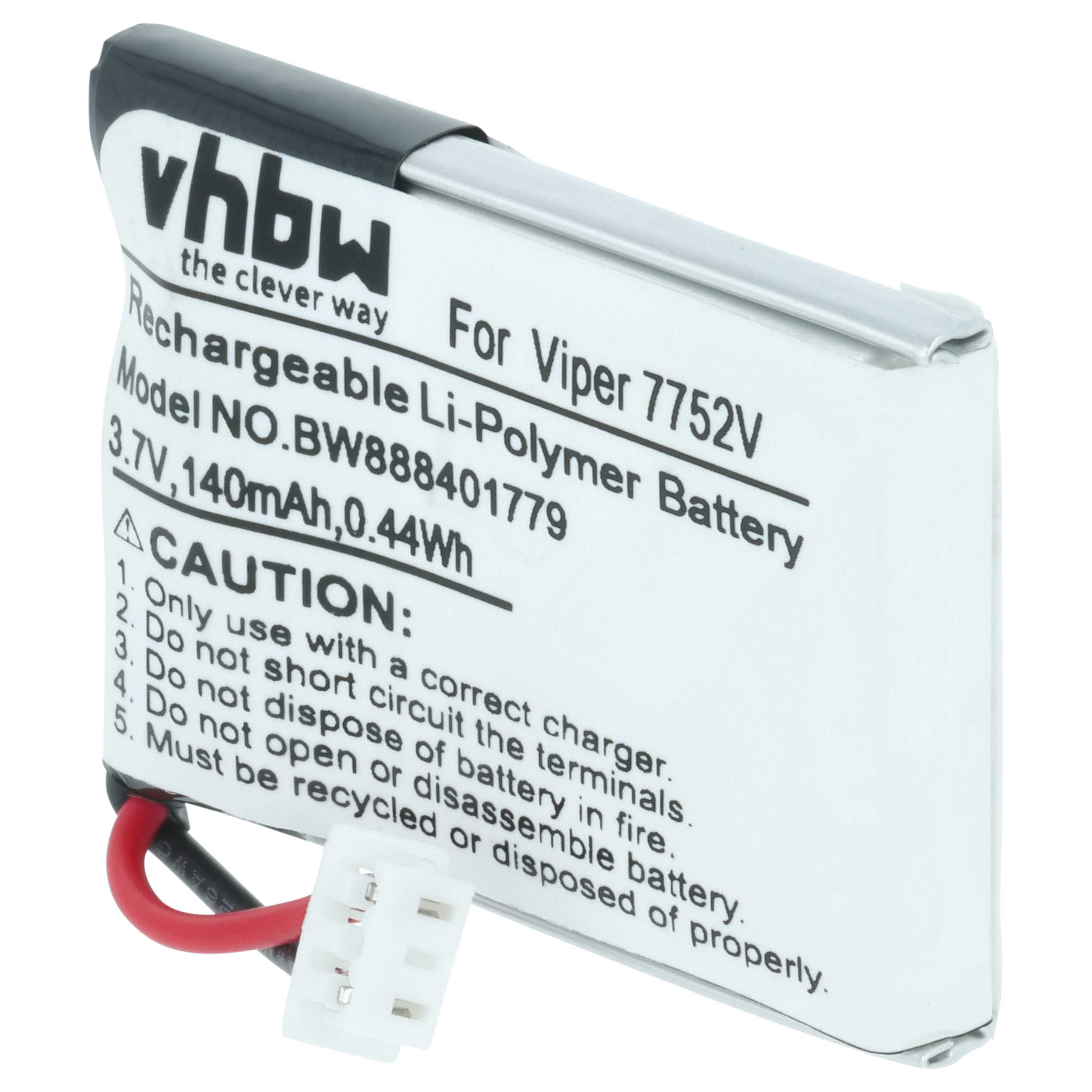 Remote Control Battery replaces Viper GEB402025 - 120 mAh 3.7 V Li-polymer