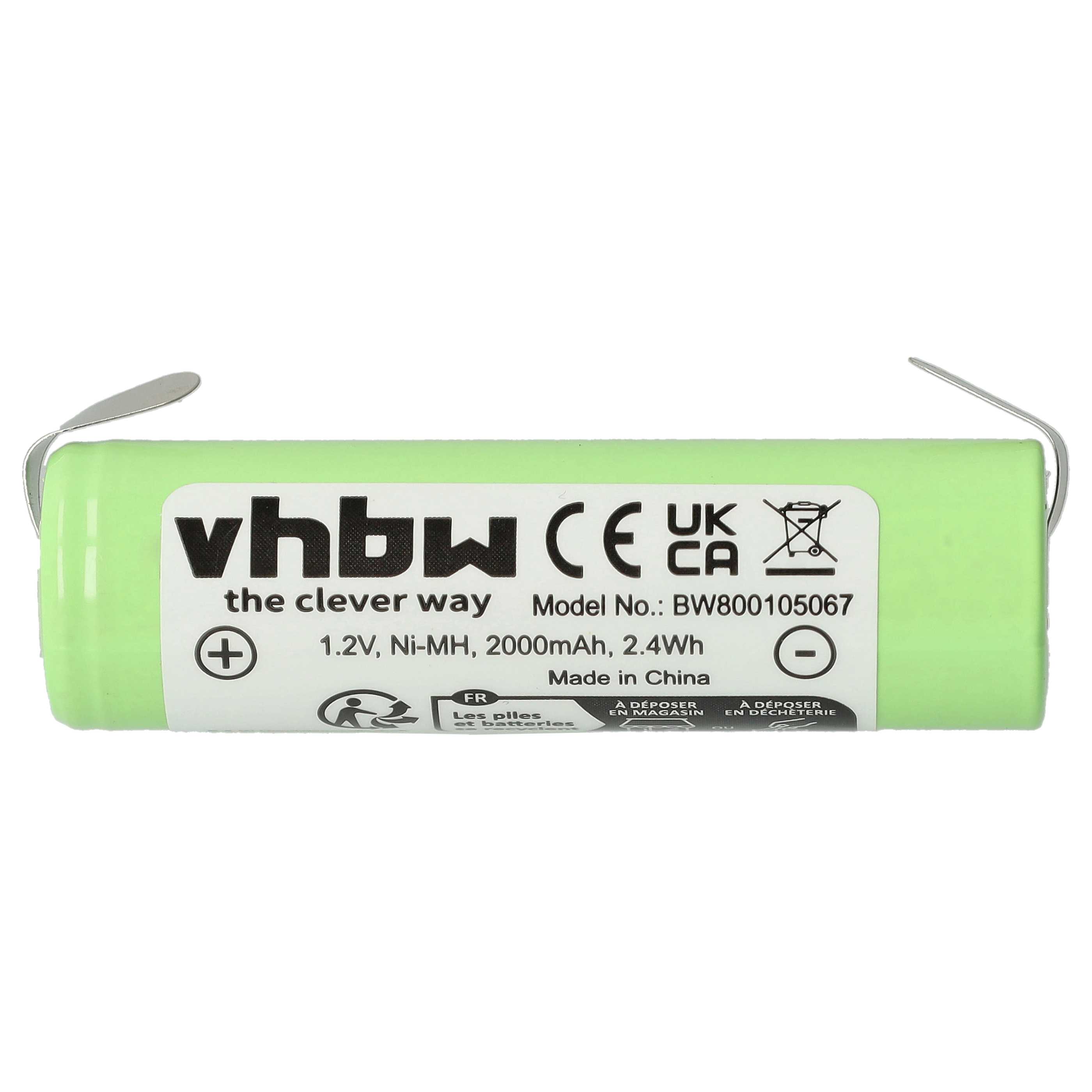 Batería reemplaza Philips 422203613480, 138-10584 para afeitadora Philips - 2000 mAh 1,2 V NiMH