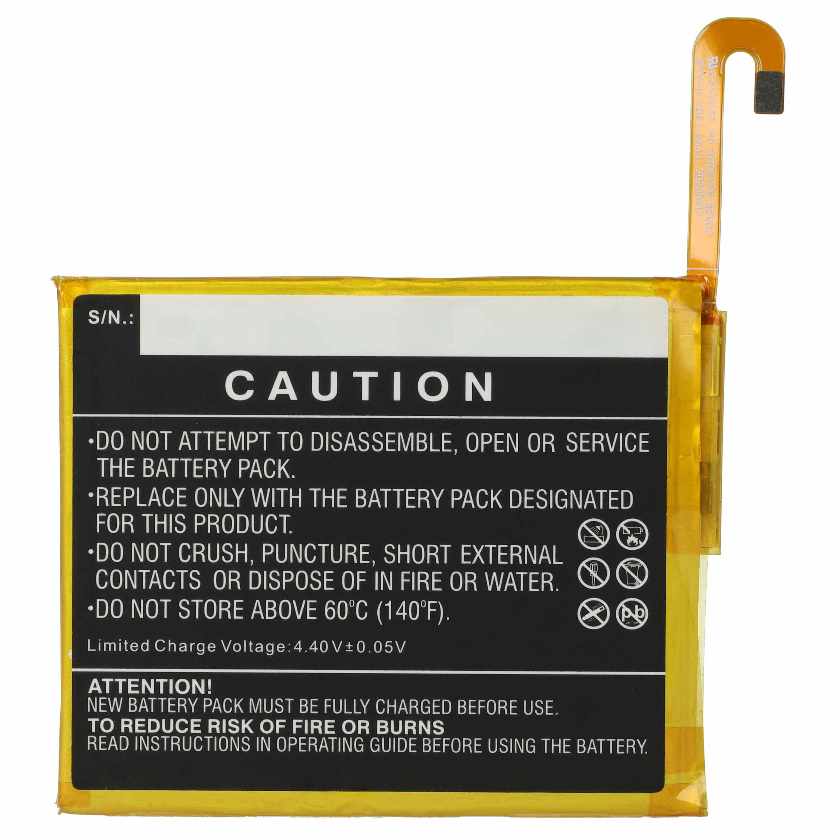 Batterie remplace Motorola LZ50, SB18C74374 pour téléphone portable - 4850mAh, 3,85V, Li-polymère