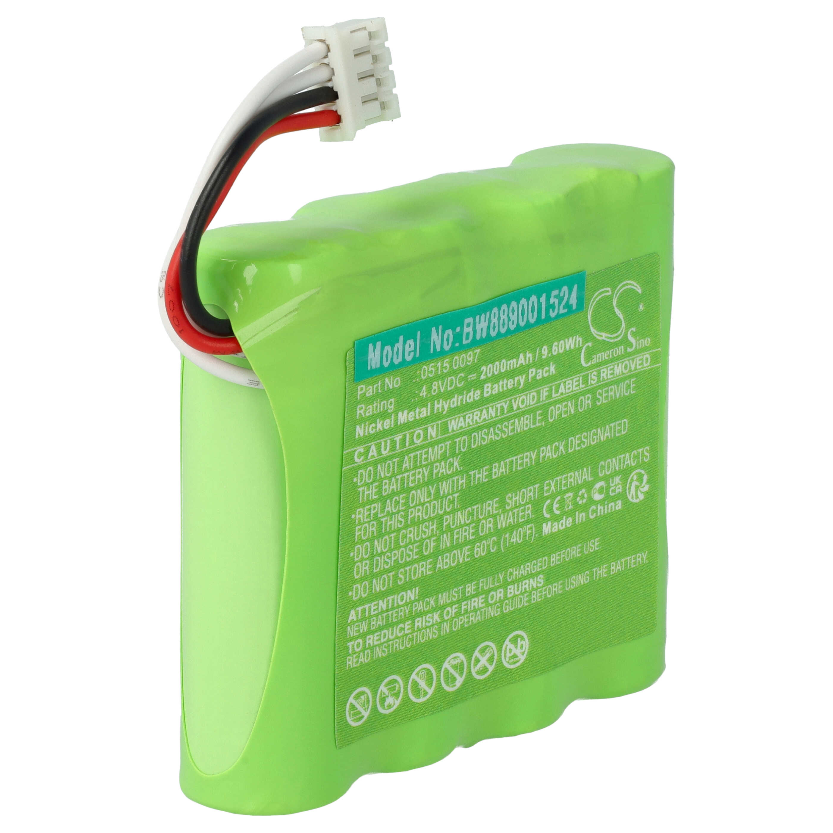 Gaswarngerät-Akku als Ersatz für Testo 0515 0097 - 2000mAh 4,8V NiMH