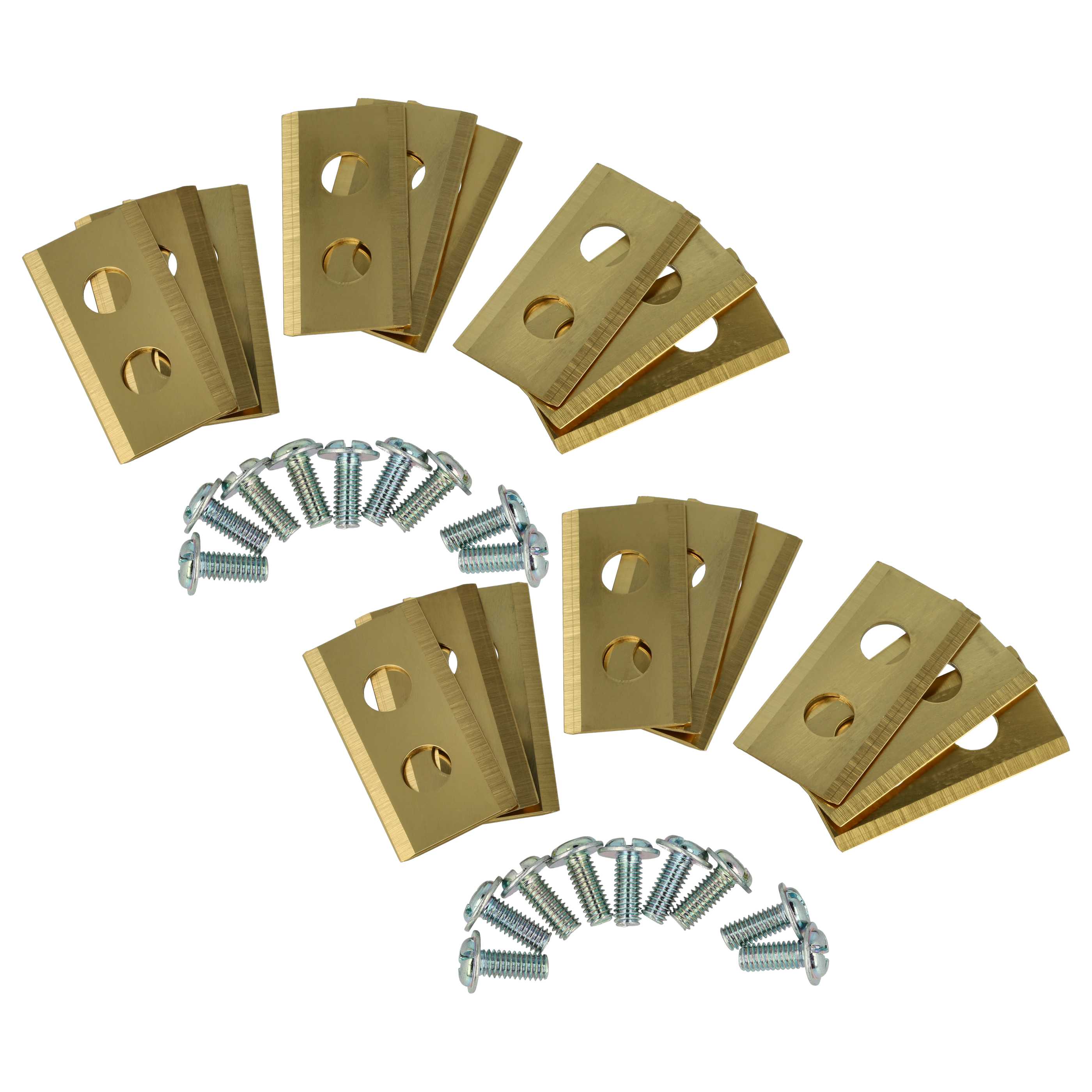 18x Exchange Blade for PowerPlus Cordless Lawnmower etc.steel (titan coating)gold