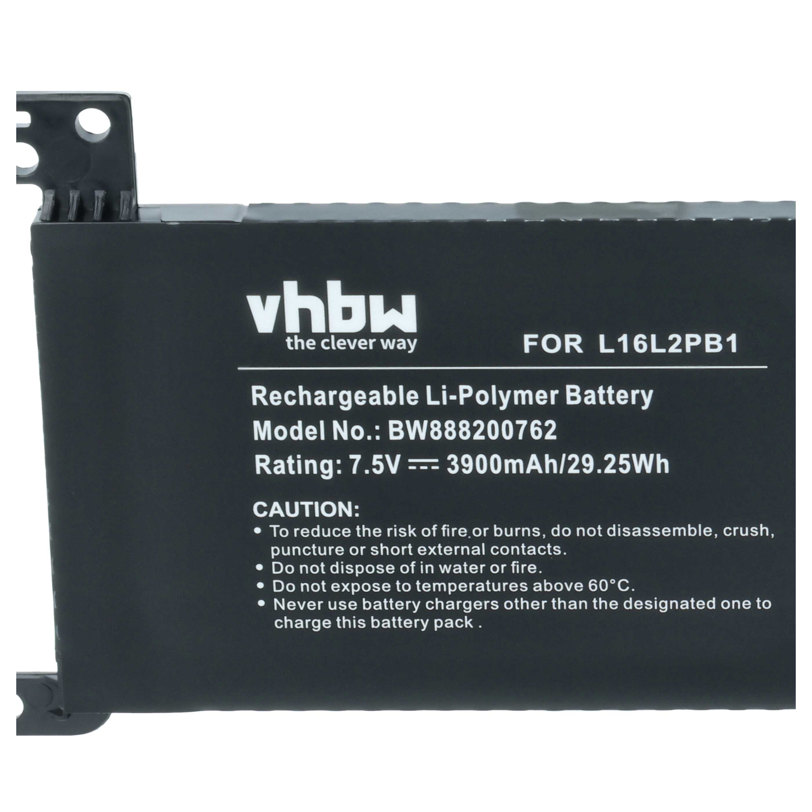 Akumulator do laptopa zamiennik Lenovo L16C2PB2, L16L2PB1, L16L2PB2, L16L2PB3 - 3900 mAh 7,5 V LiPo, czarny