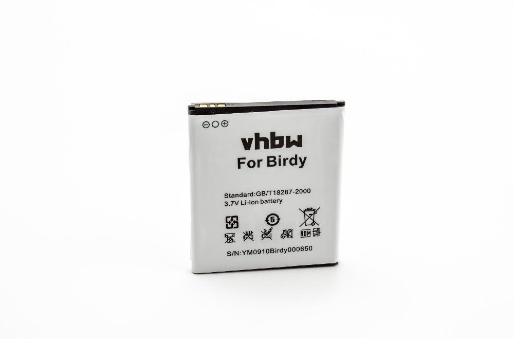 Batterie remplace Birdy pour téléphone portable - 2100mAh, 3,8V, Li-ion