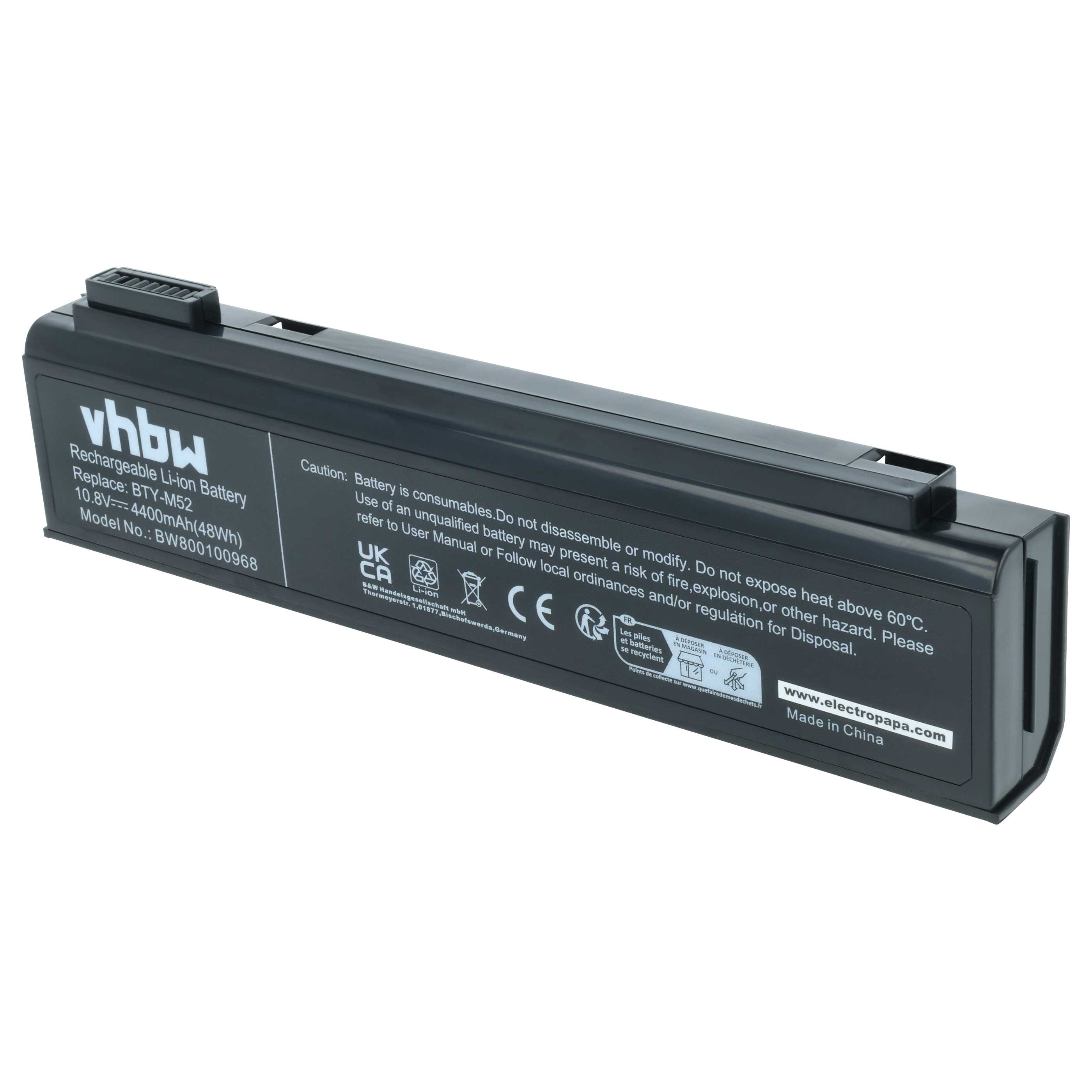 Akumulator do laptopa zamiennik BTY-L71, 957-1016T-005, 925C2590F, 925C2240F - 4400 mAh 10,8 V Li-Ion, czarny