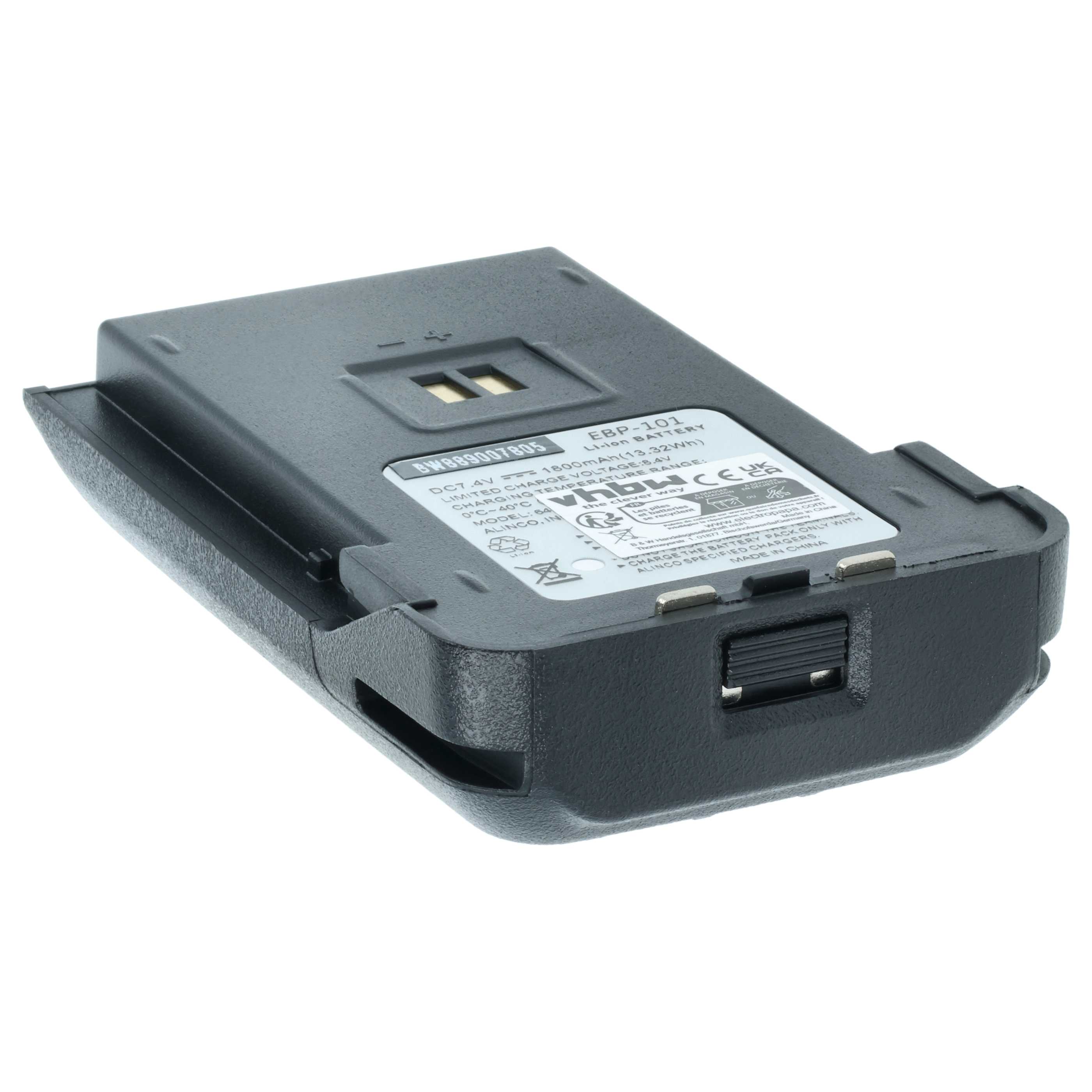 Radio 2x Battery replaces Alinco EBP-101 - 1800 mAh 7.4 V Li-Ion