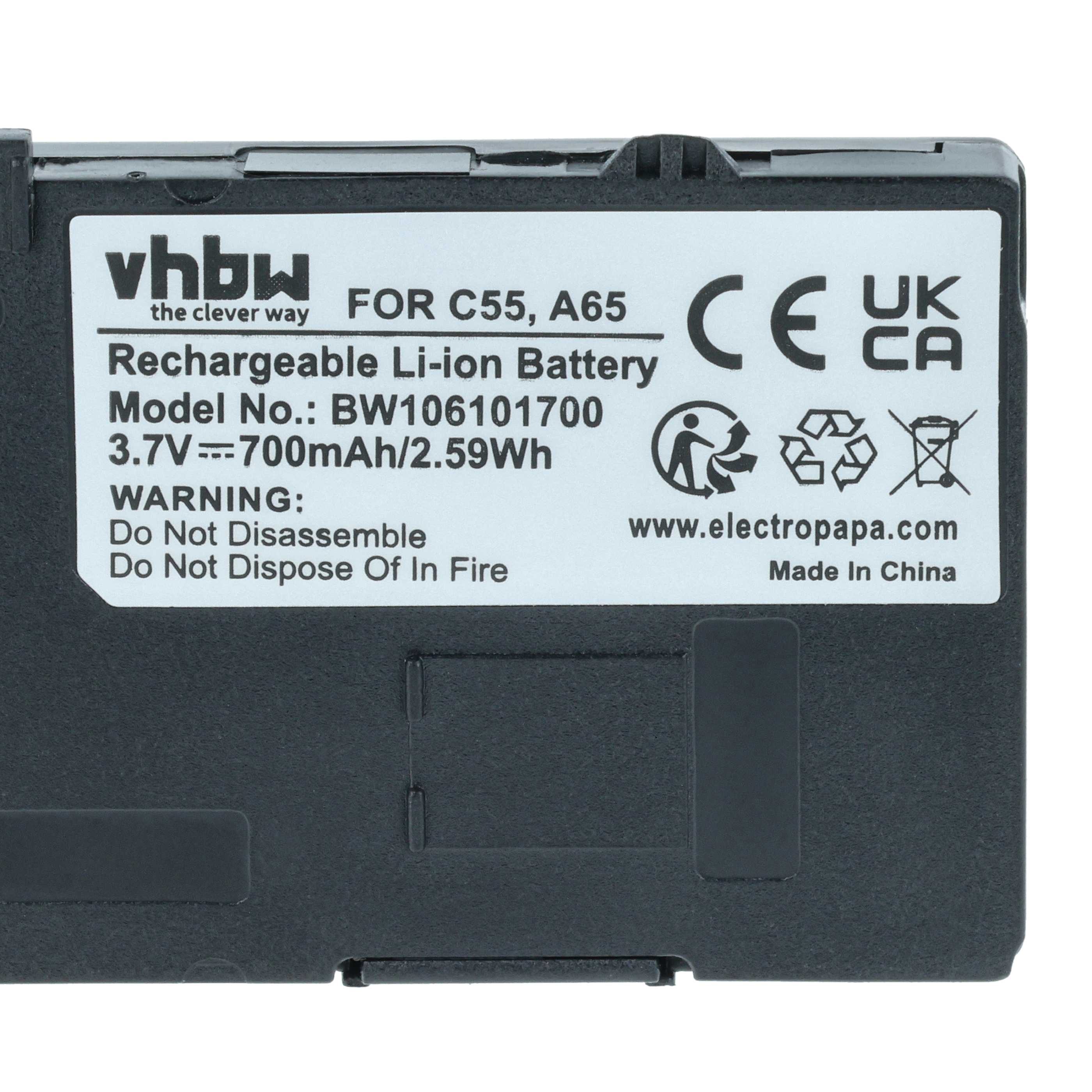 2x Batteries remplace Siemens BA-510, S30852-D1752-X1 pour téléphone Telekom - 700mAh 3,7V Li-ion