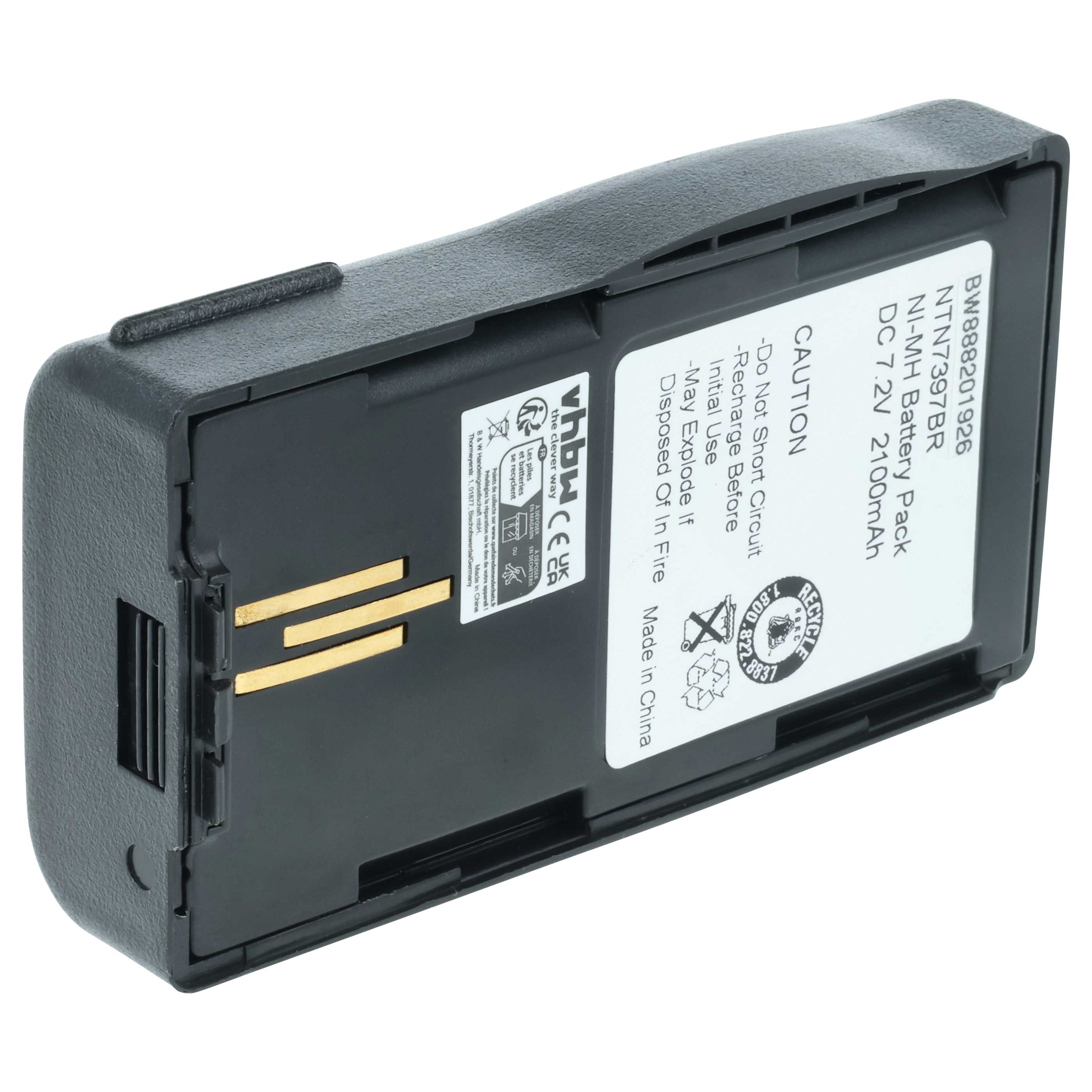 Radio Battery replaces Motorola NTN7394, NTN7394AR, NTN7394A, NTN7394B, NTN7394AS - 2100 mAh 7.2 V NiMH