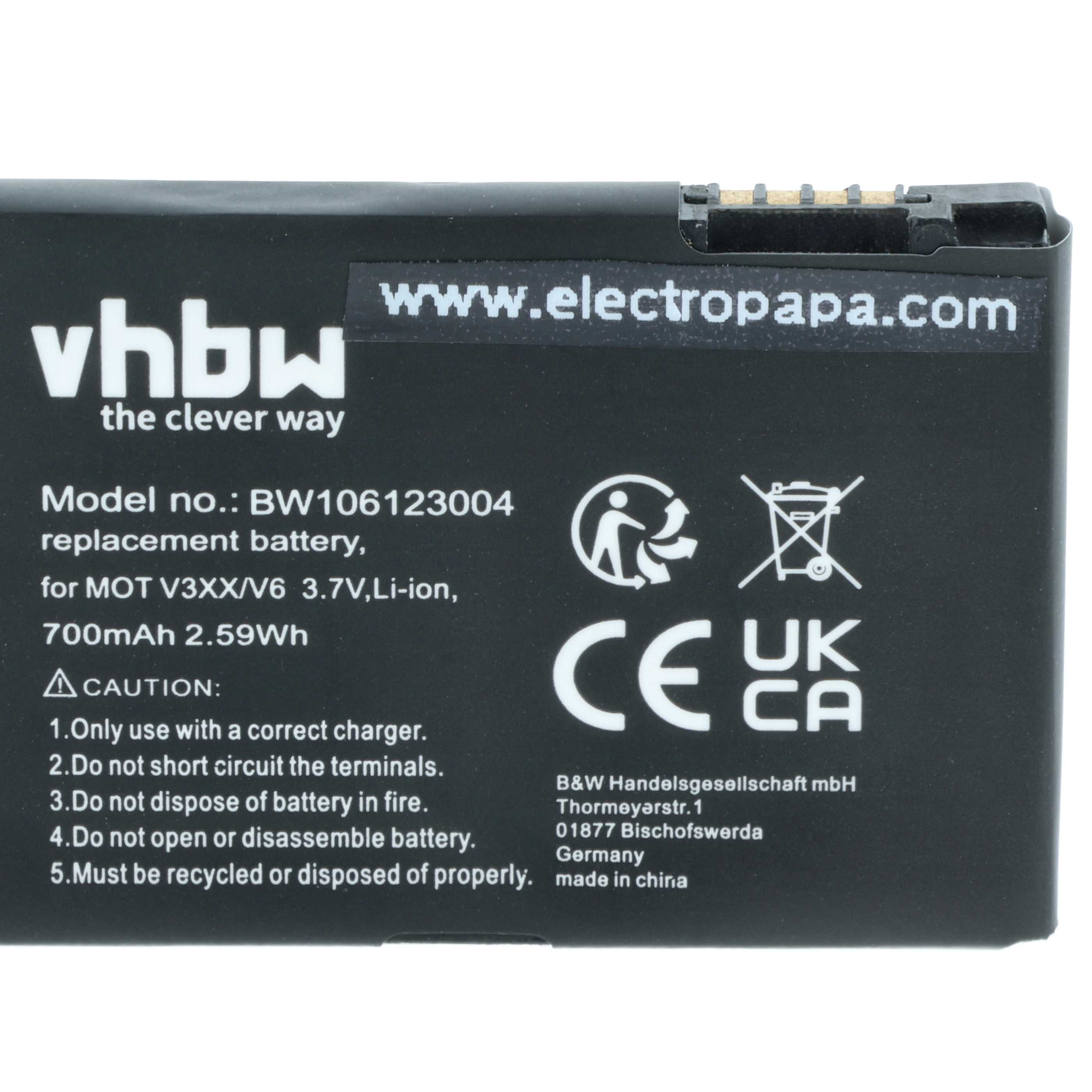 Mobile Phone Battery Replacement for Motorola BZ60 - 700 mAh 3.7 V Li-Ion