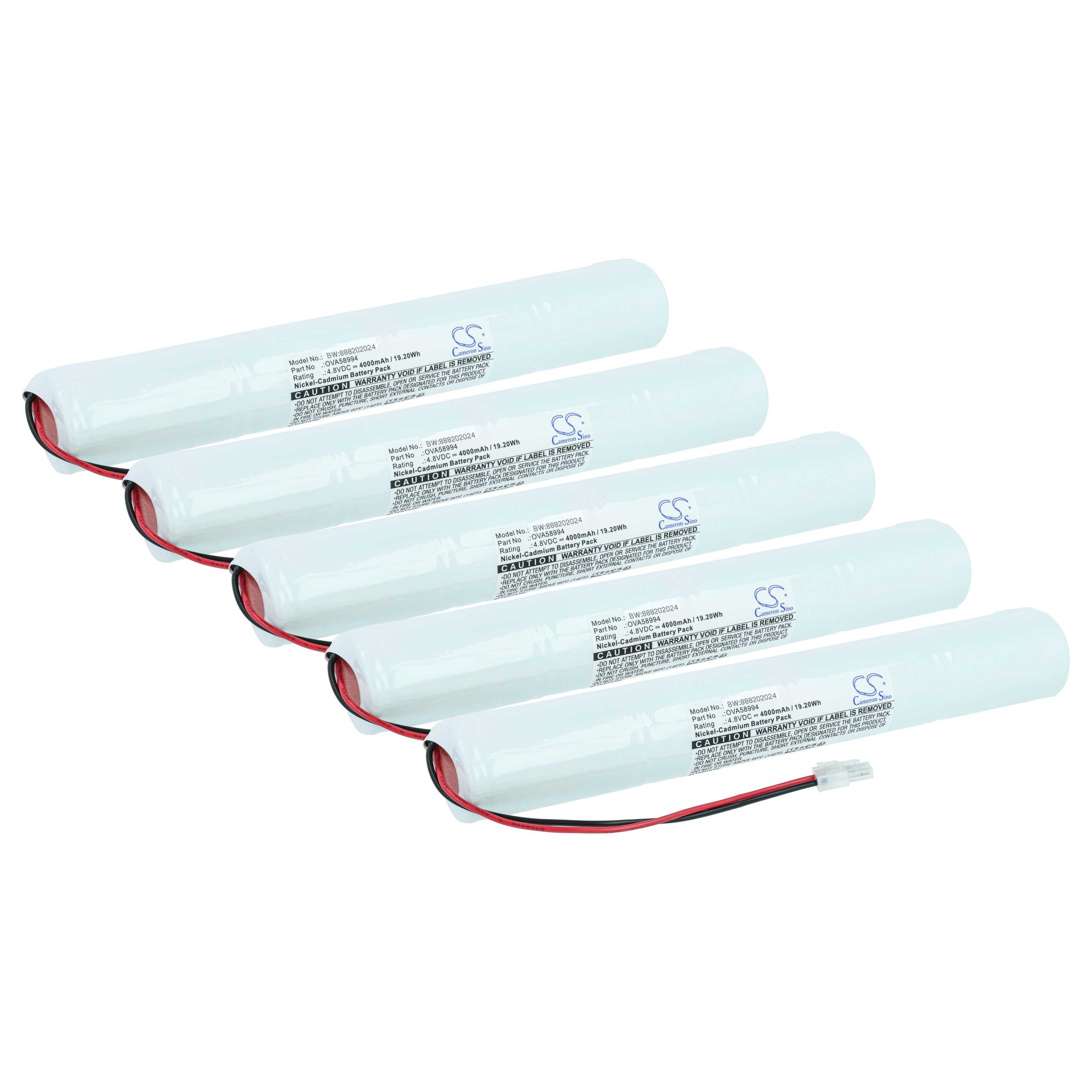 Emergency Light 5x Battery replaces Schneider OVA58994 - 4000 mAh 4.8 V NiCd