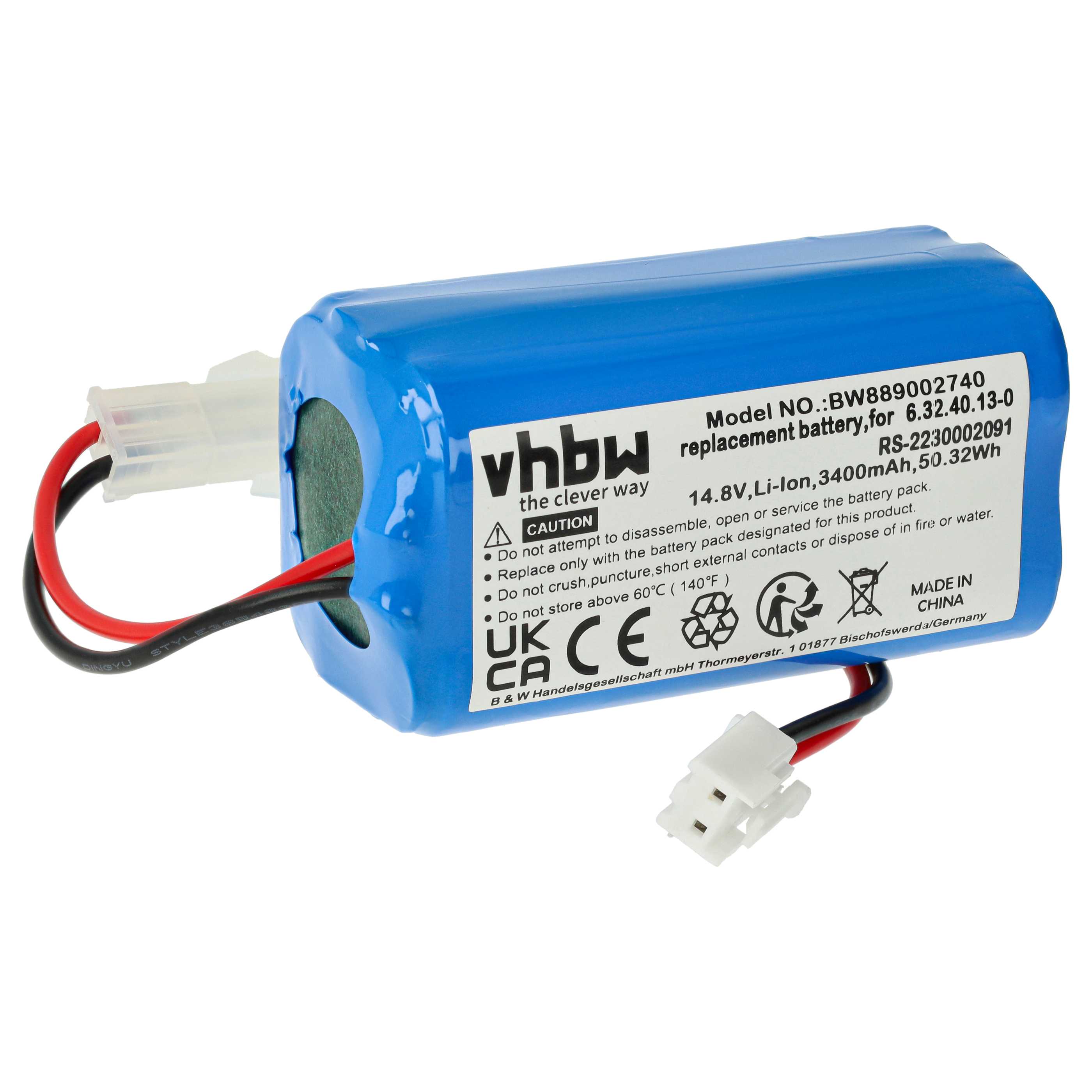 Batterie remplace Rowenta RS-2230002091 pour robot aspirateur - 3400mAh 14,8V Li-ion