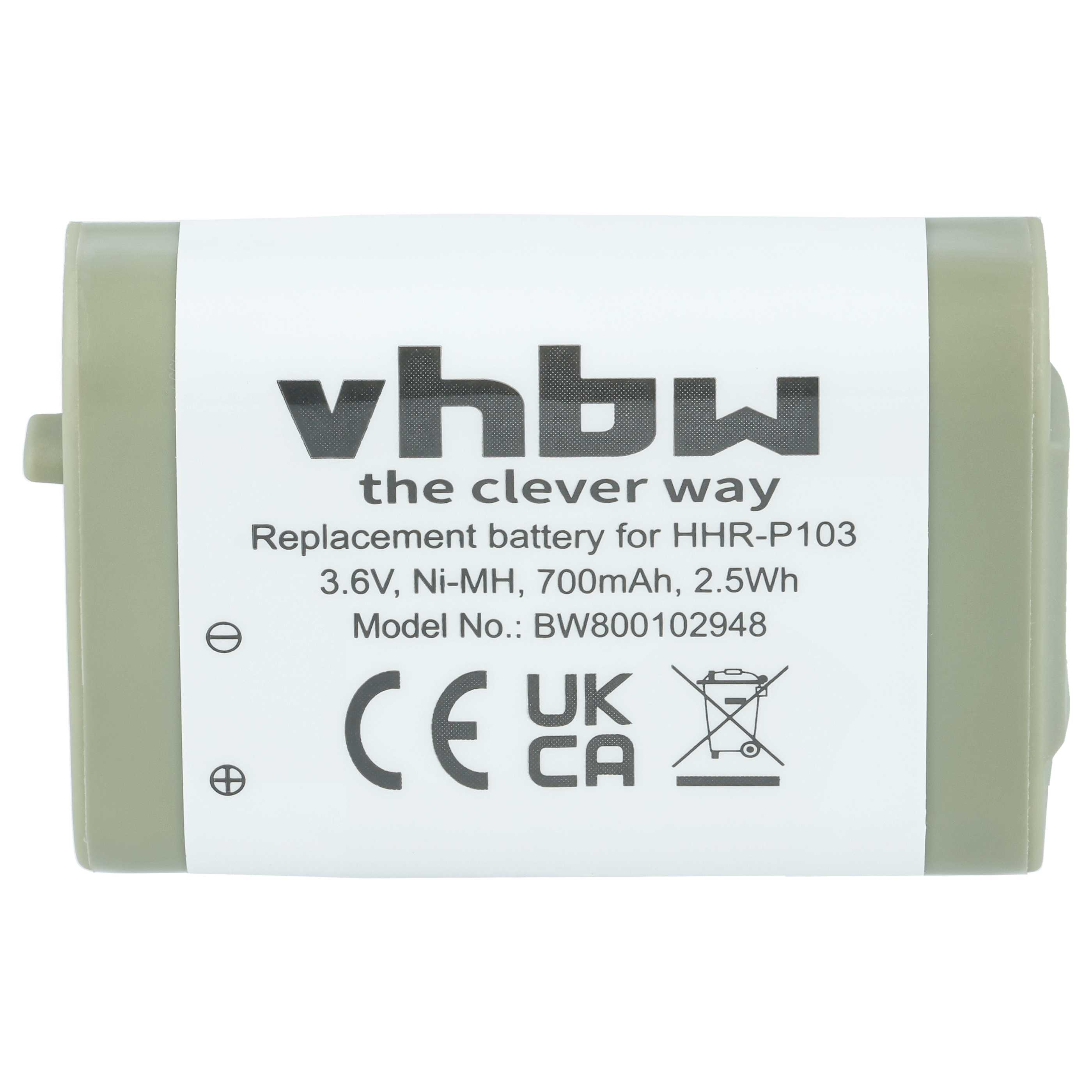 2x Batteries remplace Panasonic N4HHGMB00005, N4HHGMB00001, N4HHGMN00001 pour téléphone GE - 700mAh 3,6V NiMH