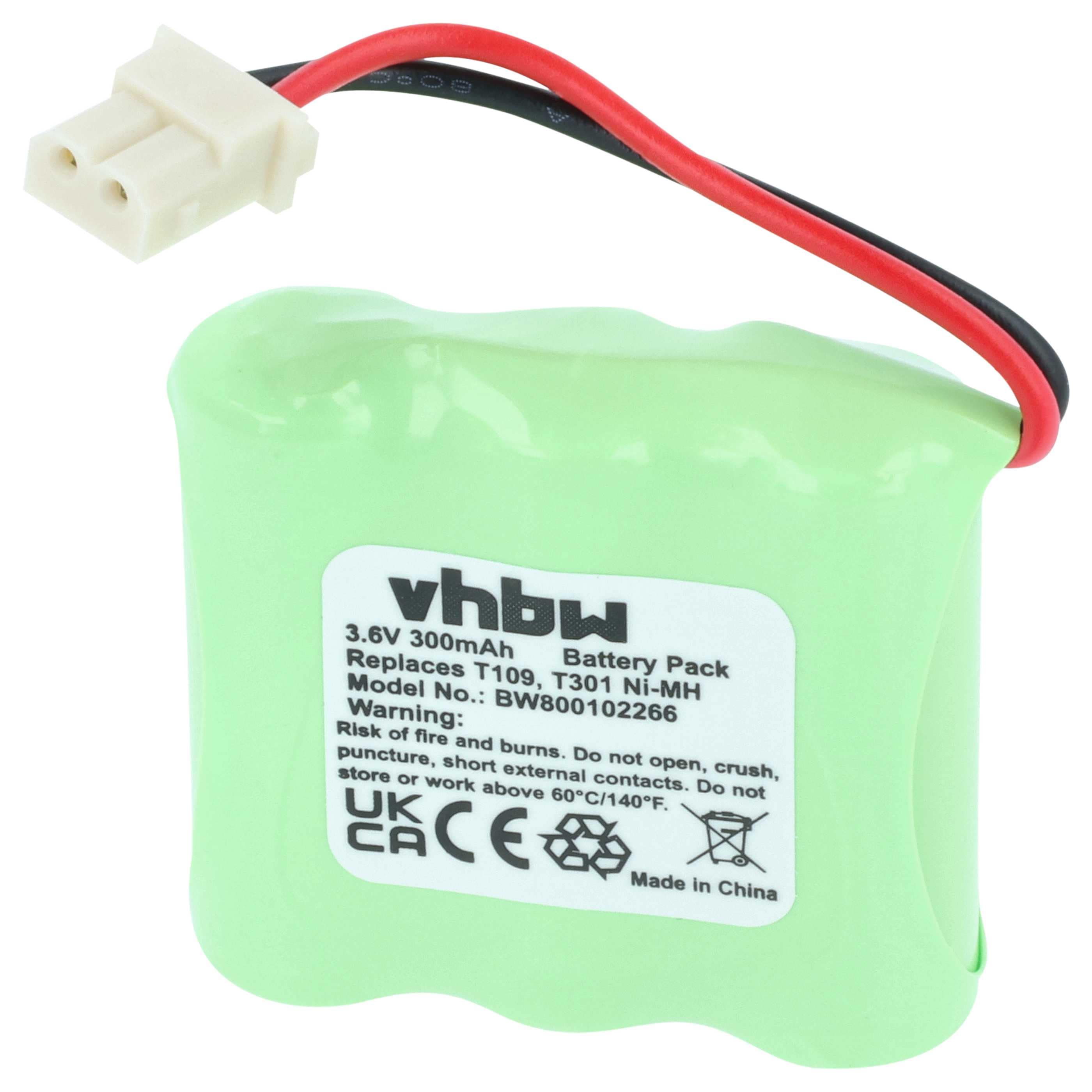 Batterie remplace T301, T109 pour téléphone Panasonic - 300mAh 3,6V NiMH