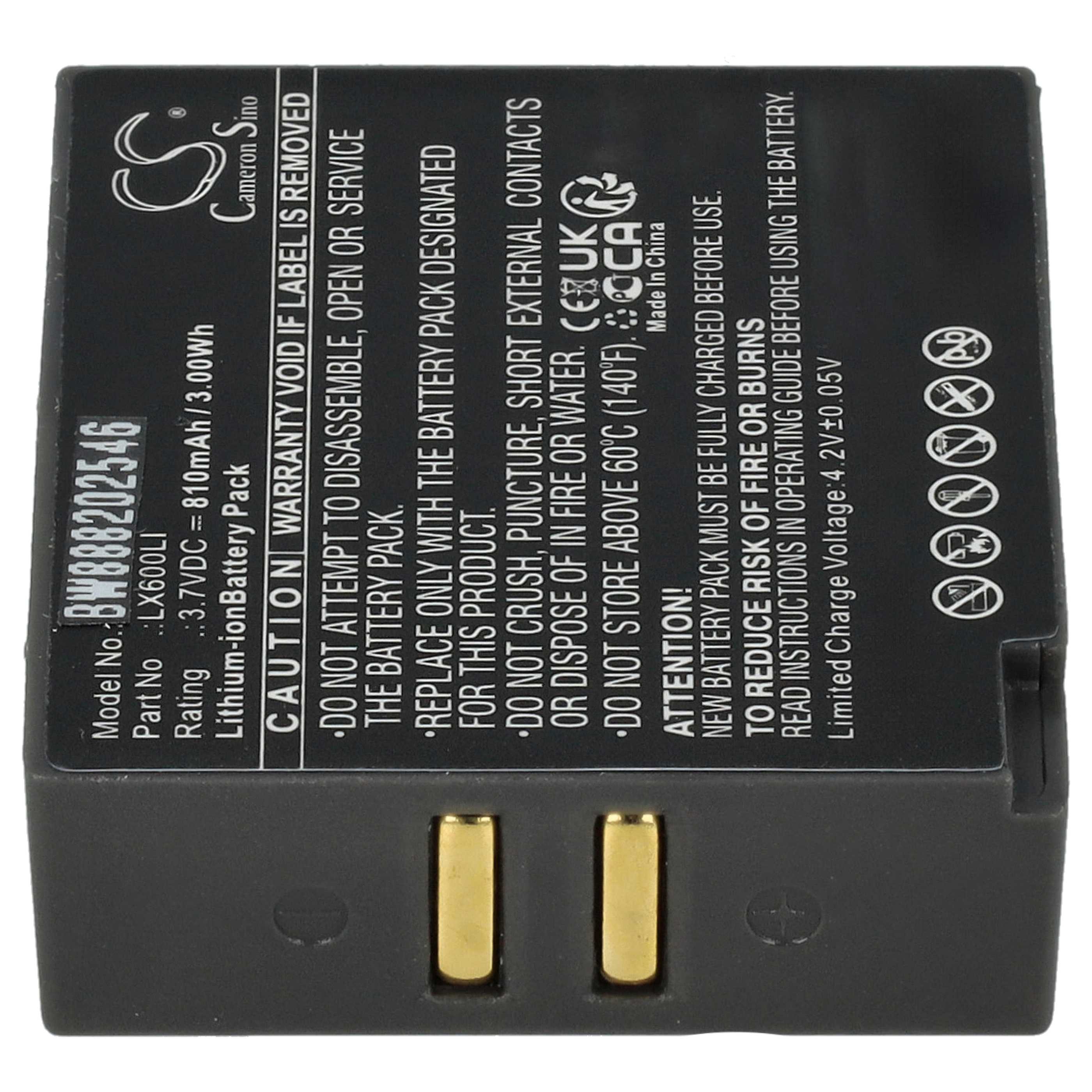Batteria sostituisce Eartec LX600LI per auricolari cuffie - 810mAh 3,7V Li-Ion