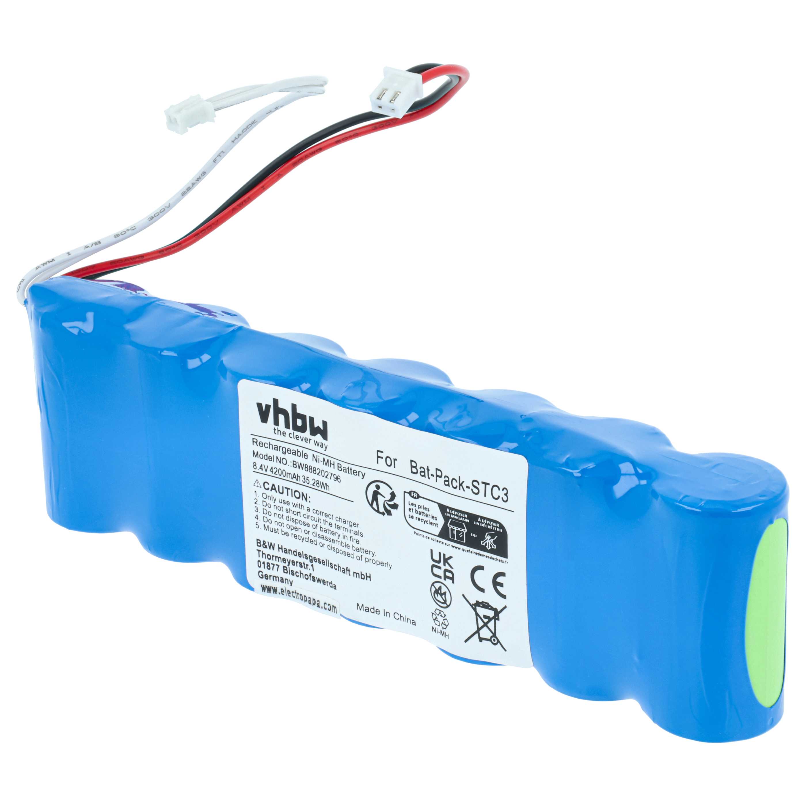 Batería reemplaza Rover Bat-Pack-STC3 para dispositivo medición (4200 mAh, 8,4 V, NiMH)
