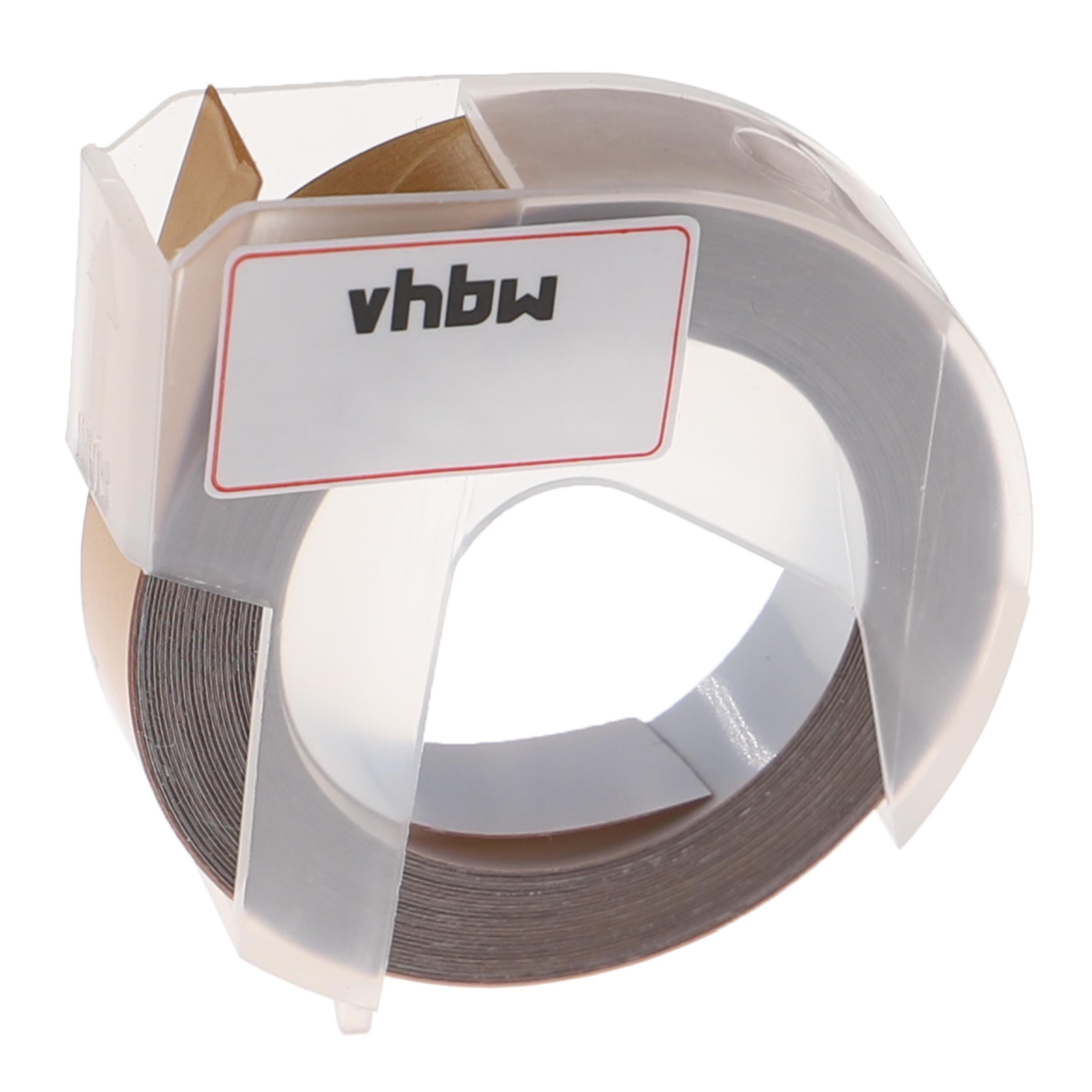 Cassette à ruban, gaufrage relief remplace Dymo 0898140 - 9mm lettrage Blanc ruban Or