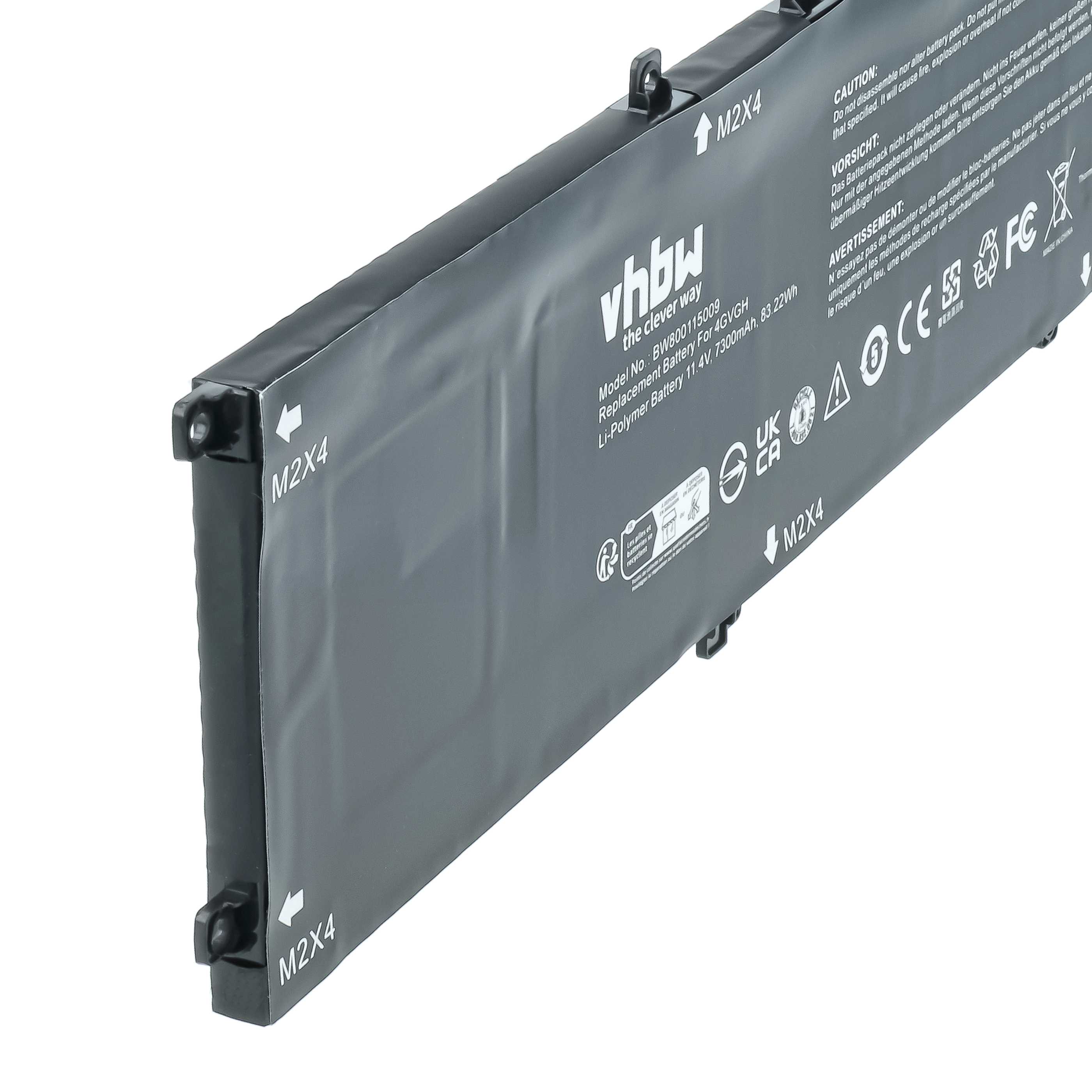Akumulator do laptopa zamiennik Dell 01P6KD, 62MJV, 1P6KD, 4GVGH, 062MJV - 7300 mAh 11,4 V Li-Ion, czarny
