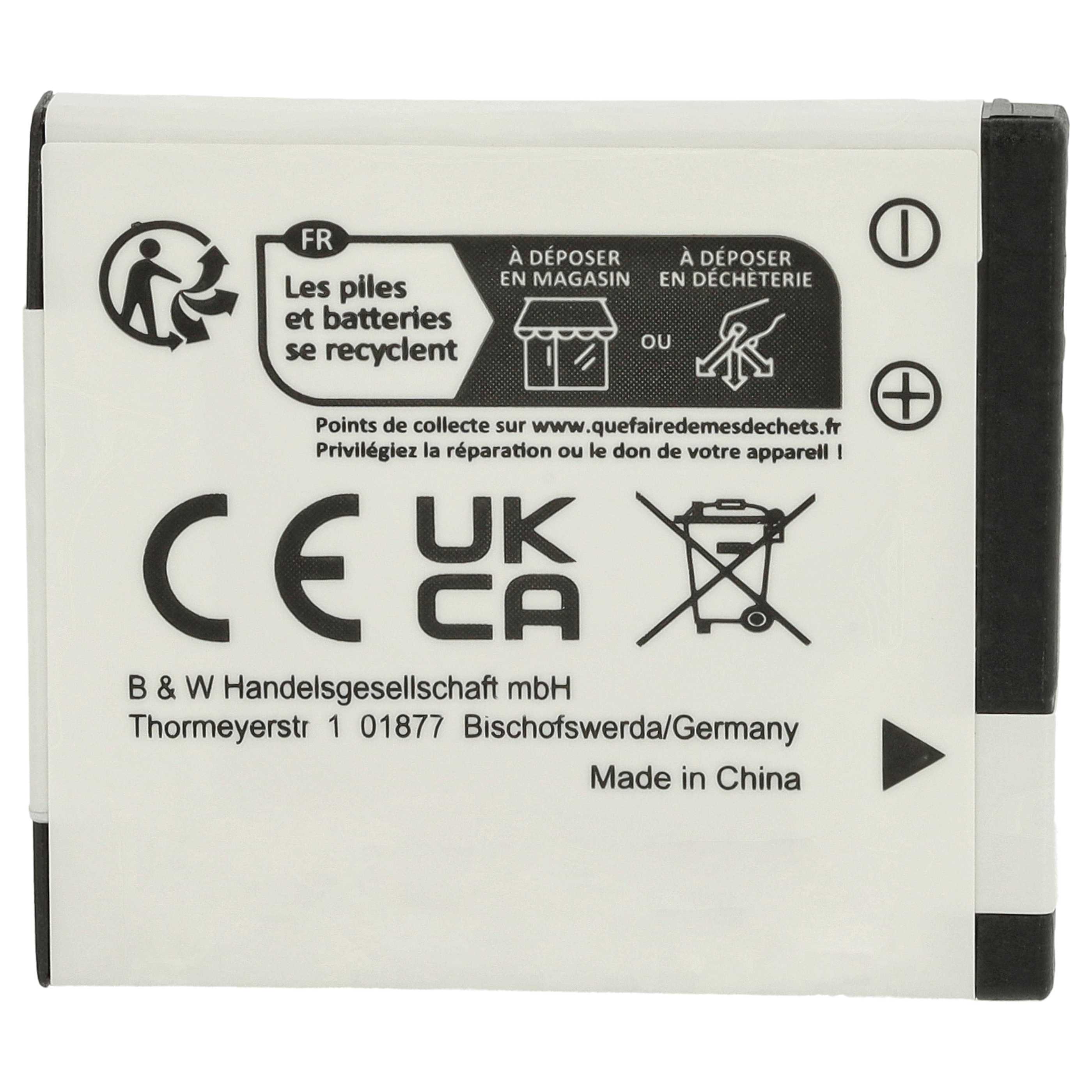 3x Battery replaces Canon NB-8L - 600mAh, 3.6V, Li-Ion