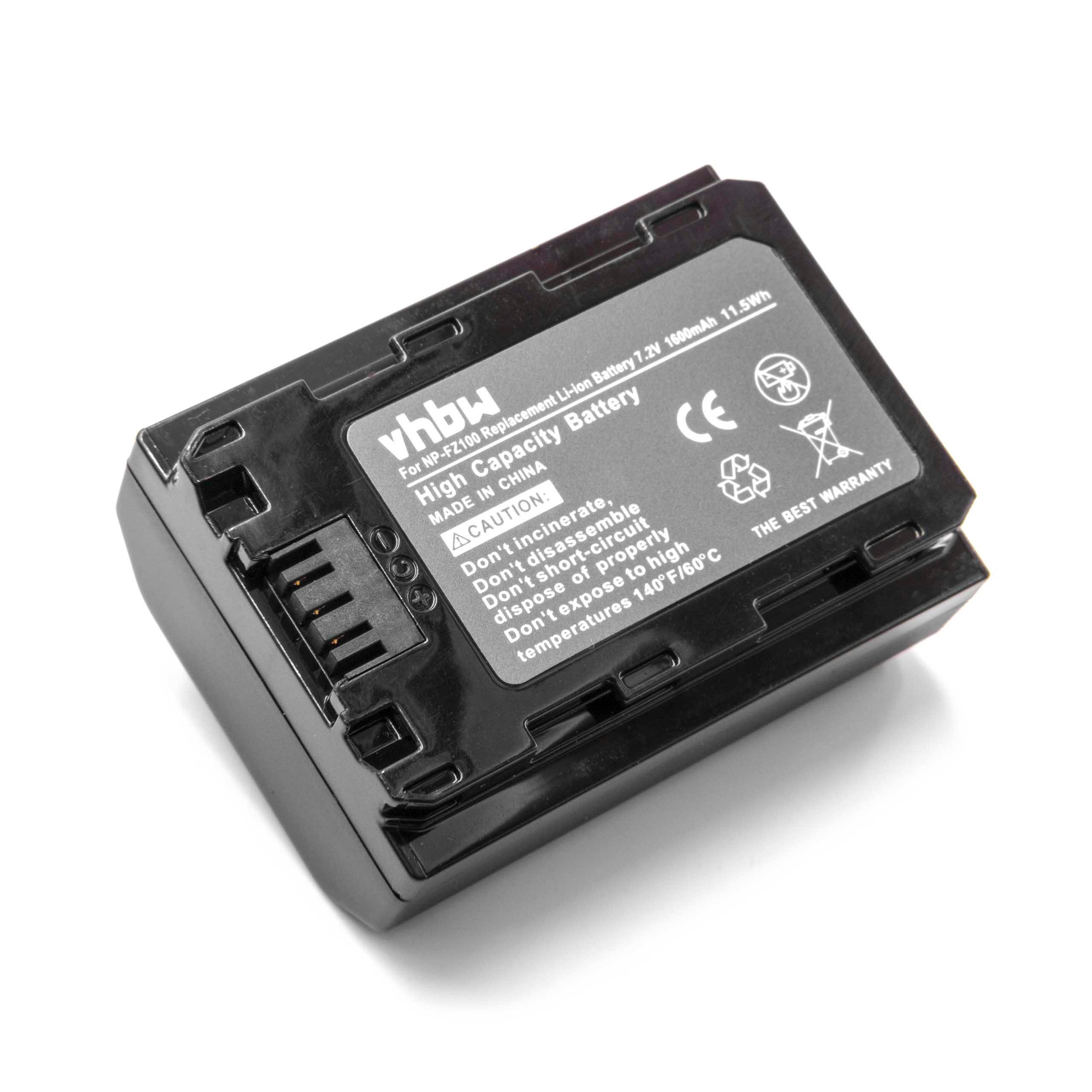 Akumulator do aparatu cyfrowego zamiennik Sony NP-FZ100 - 1600 mAh 7,2 V LiPo