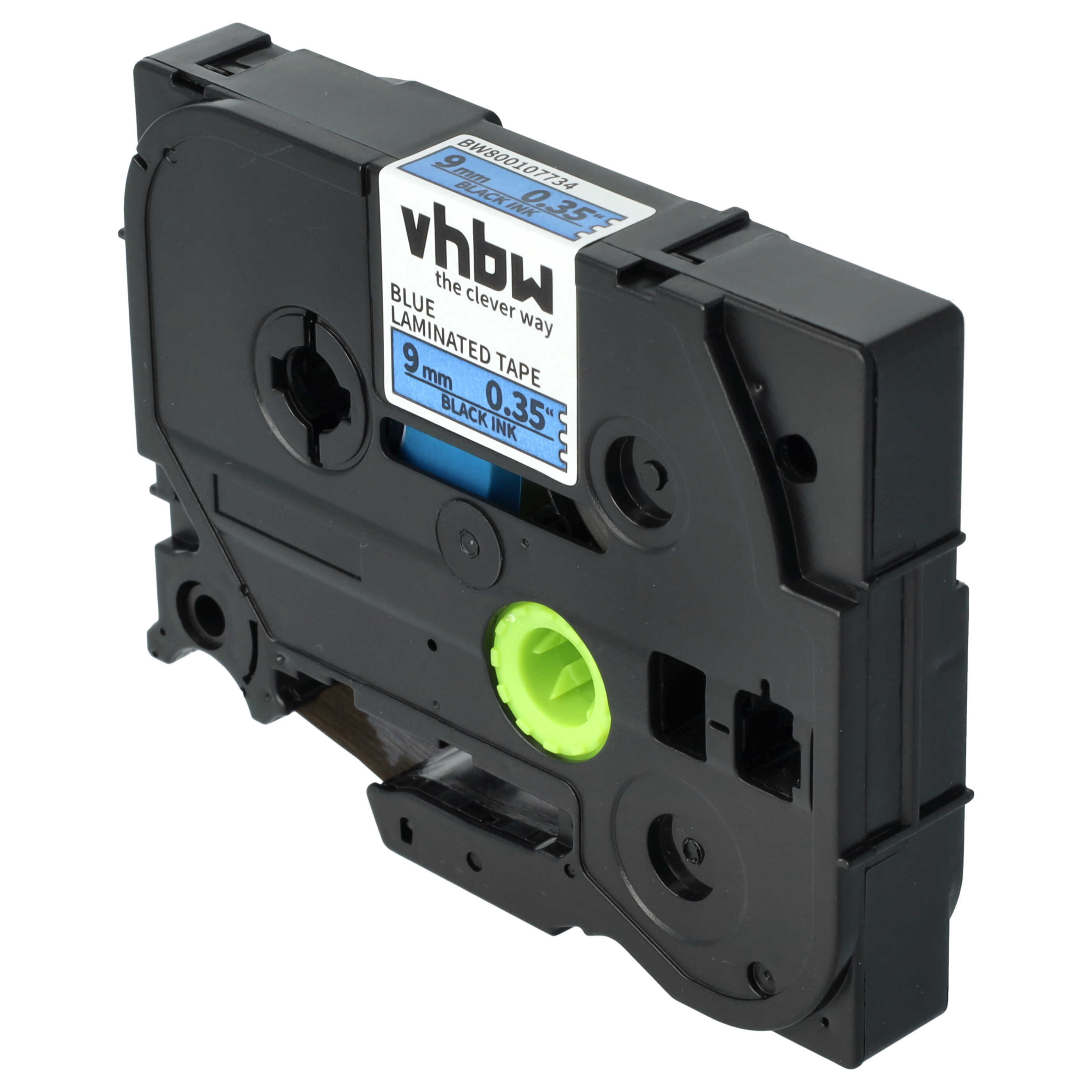Label Tape as Replacement for Brother TZE-521 - 9 mm Black to Blue