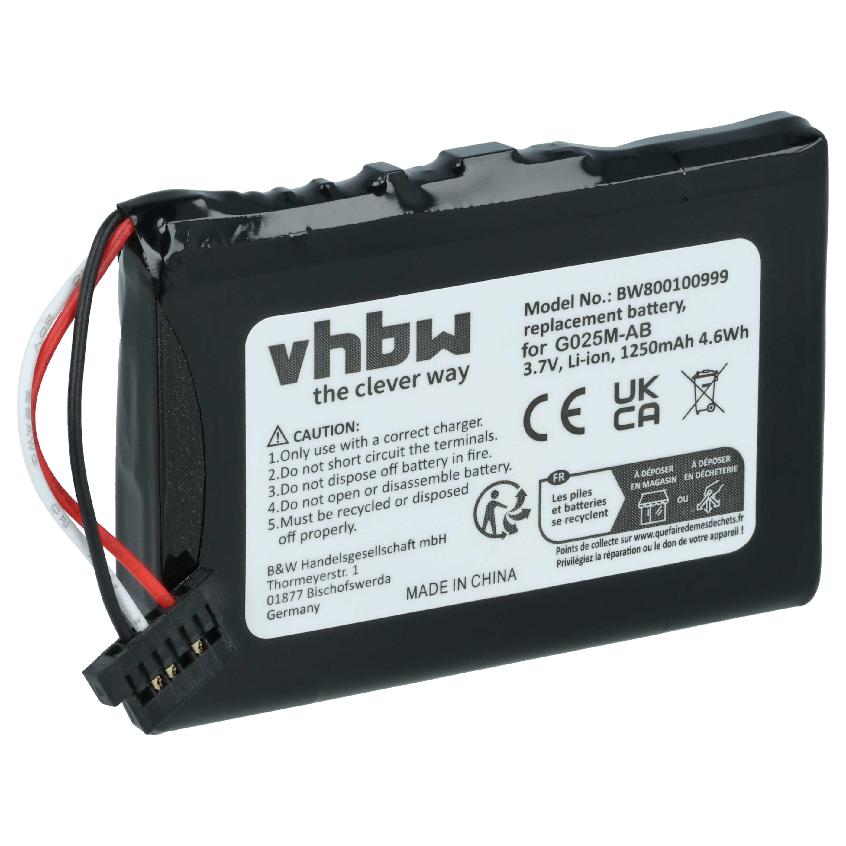 Batterie pour Becker Traffic Assist Highspeed 7934 navigation GPS - 1200mAh 3,7V Li-ion