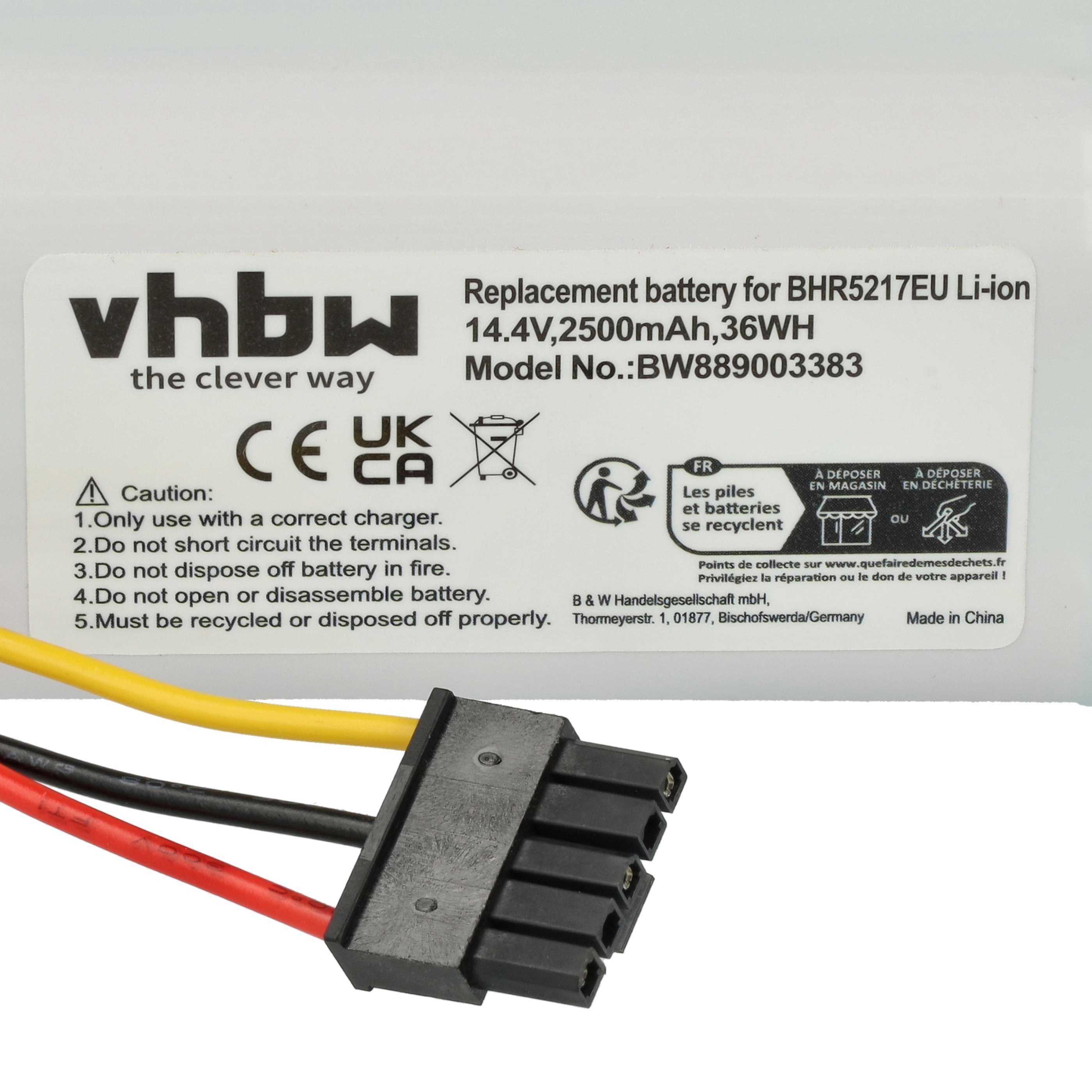 Batteria sostituisce Xiaomi 260V-4S1P, N011-4S1P per robot aspiratore - 2500mAh 14,4V Li-Ion
