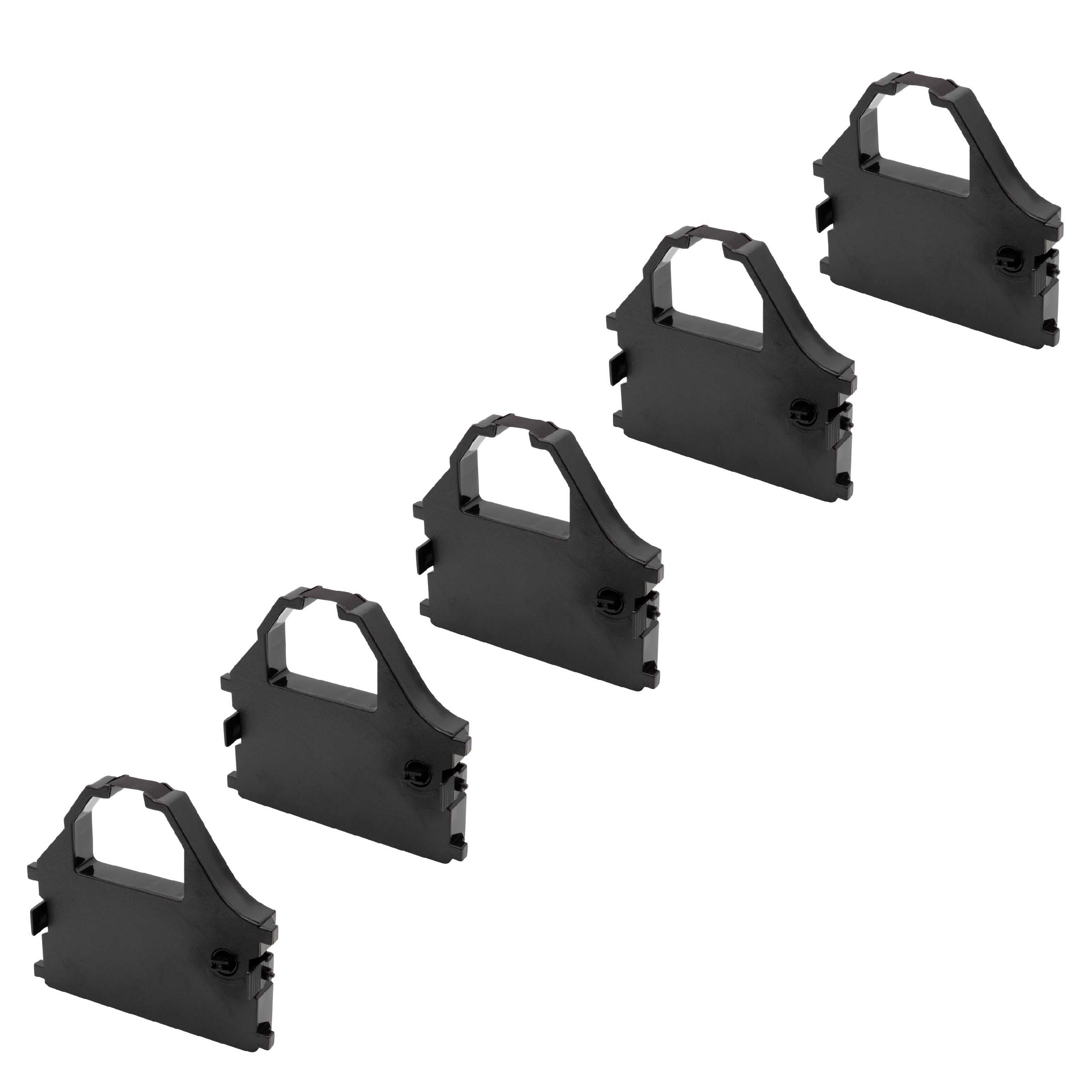 5x Ink Ribbon replaces Star Micronics Gr. 691 for ESCOM Dot Matrix, Receipt Printer etc. - Black