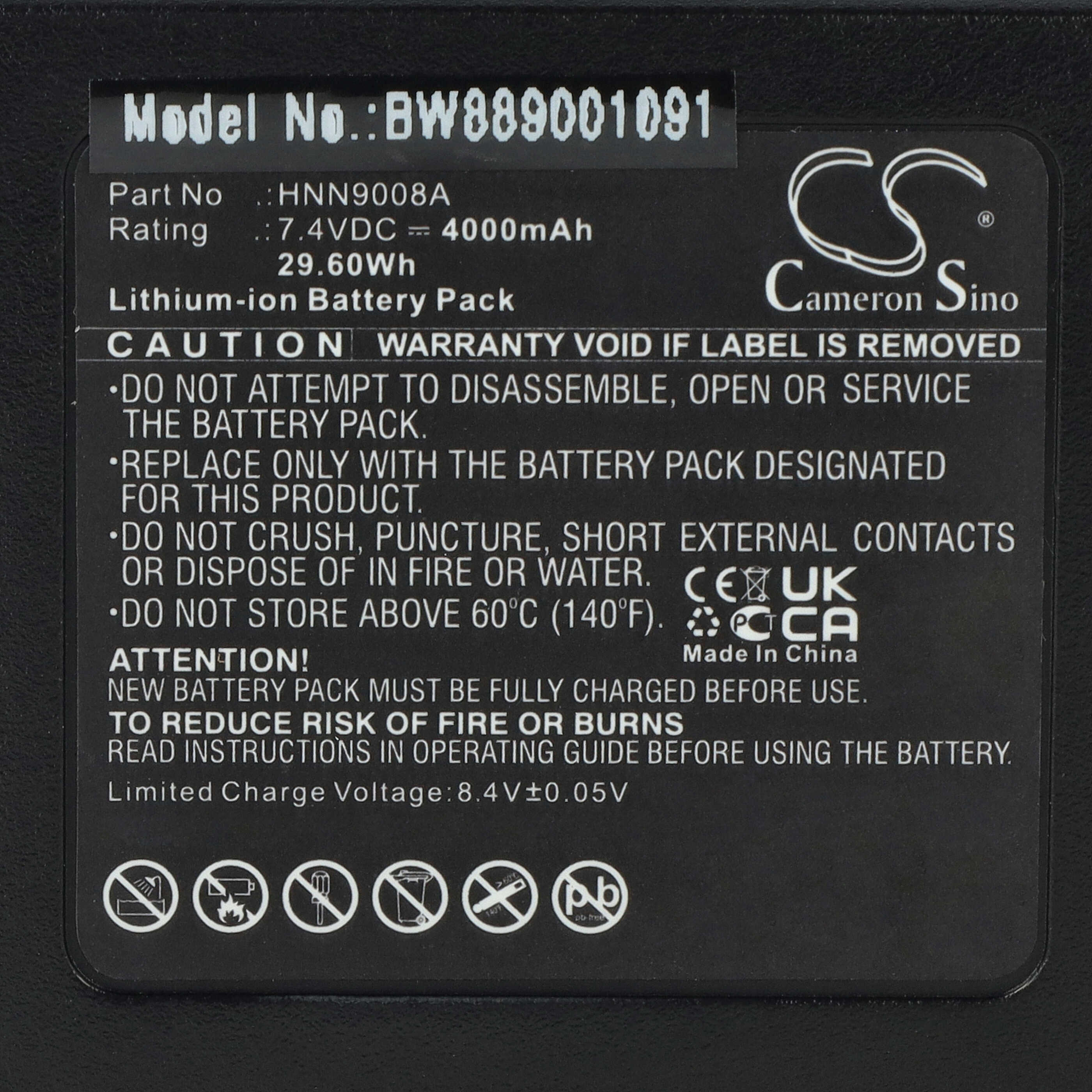 Akku als Ersatz für Motorola HMNN4151, HMNN4151AR, HMNN4154 für Funkgerät - 4000mAh 7,4V Li-Ion+ Gürtelclip