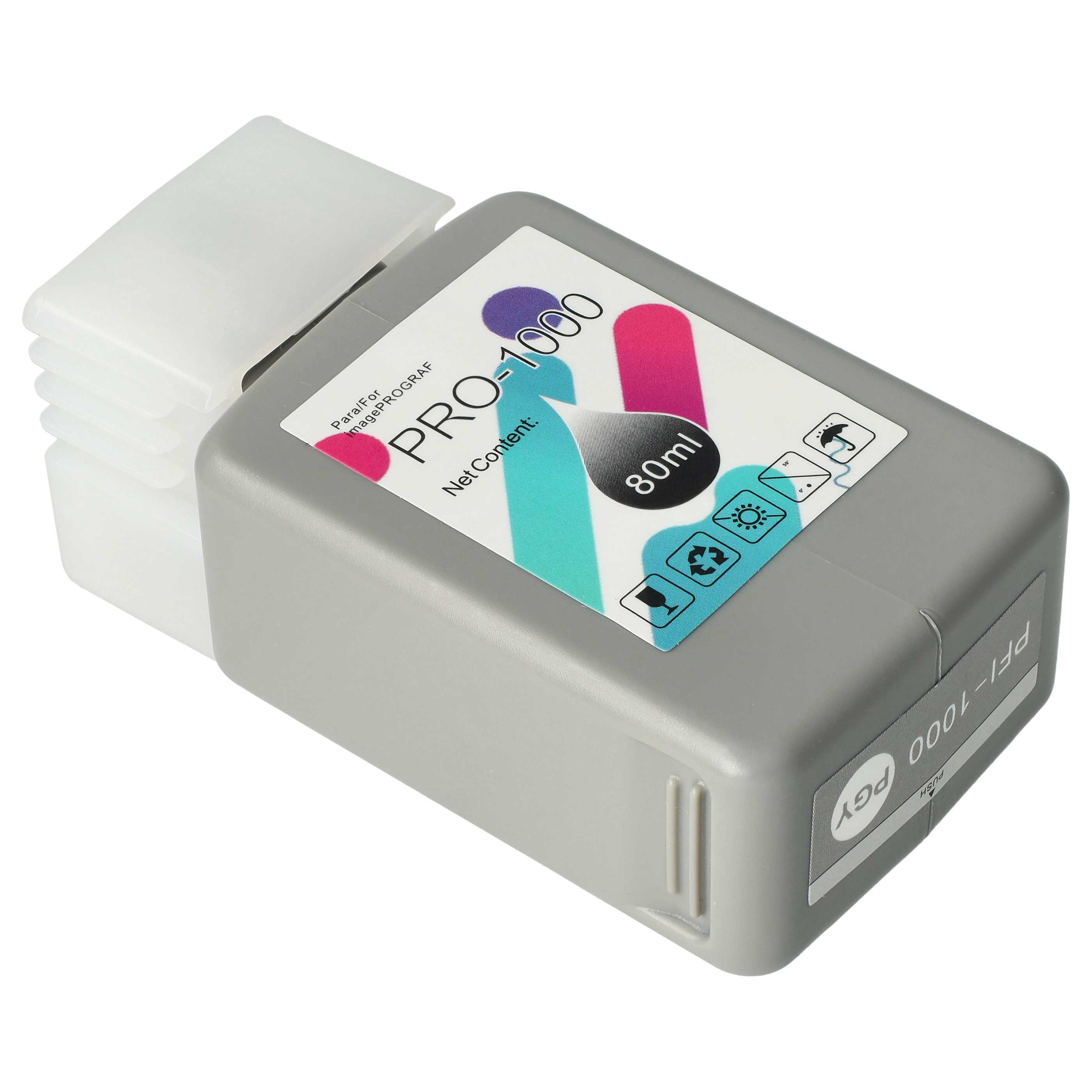 Ink Cartridge as Exchange for Canon PFI-1000PGY for Canon Printer - Grey/Photo-Black 80 ml + Chip