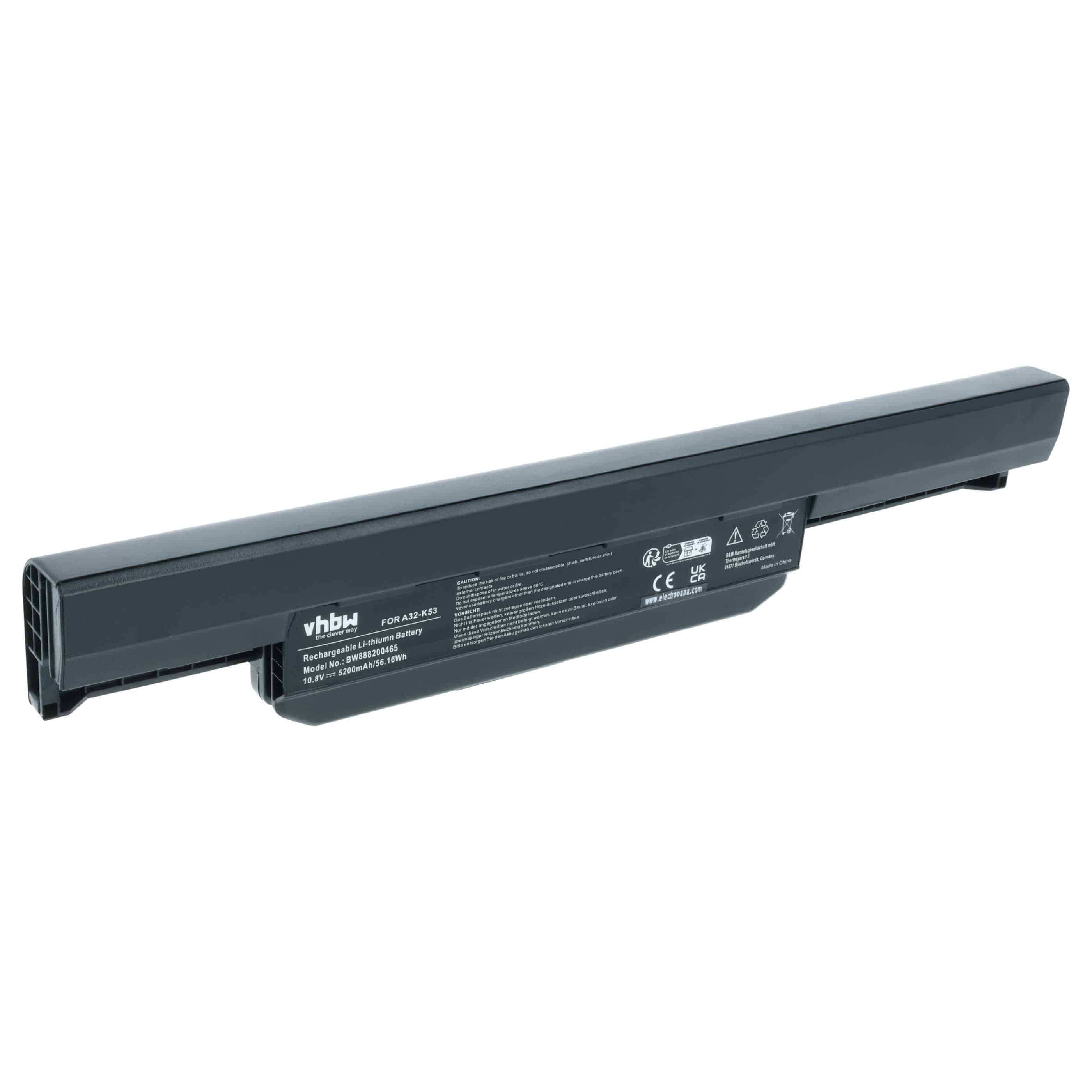Akumulator do laptopa zamiennik Asus 07G016H31875M, A31-K53, 0B20-00X50AS - 5200 mAh 10,8 V Li-Ion, czarny