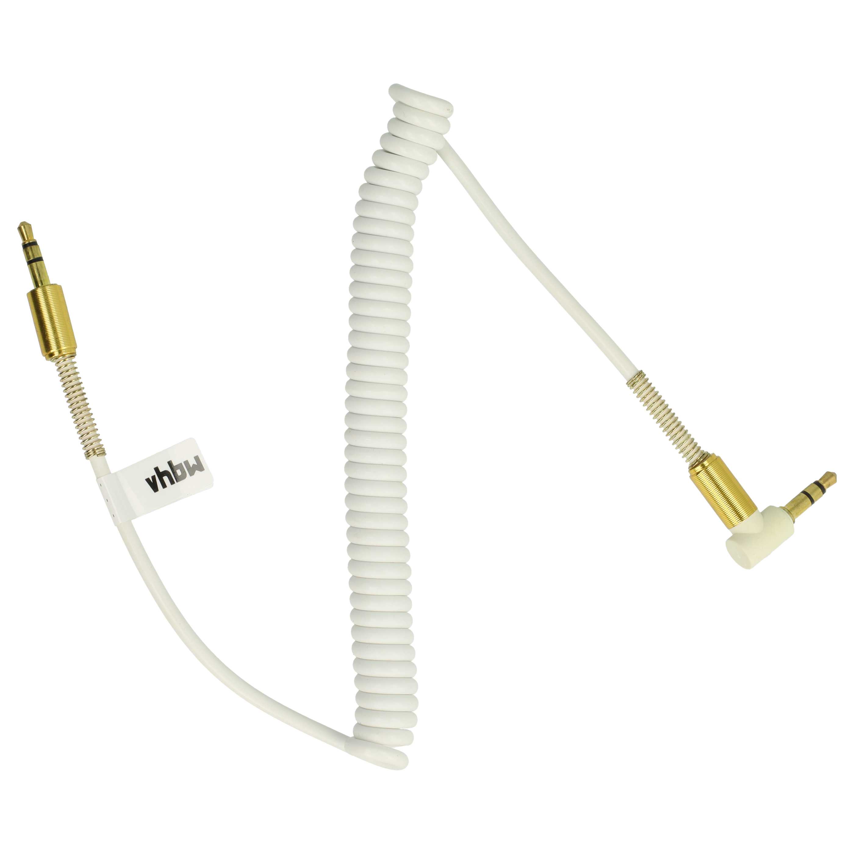 Audio Adapterkabel für diverse Geräte - Von 3,5 mm auf 3,5 mm Klinkenstecker, gewinkelt, gold, weiß