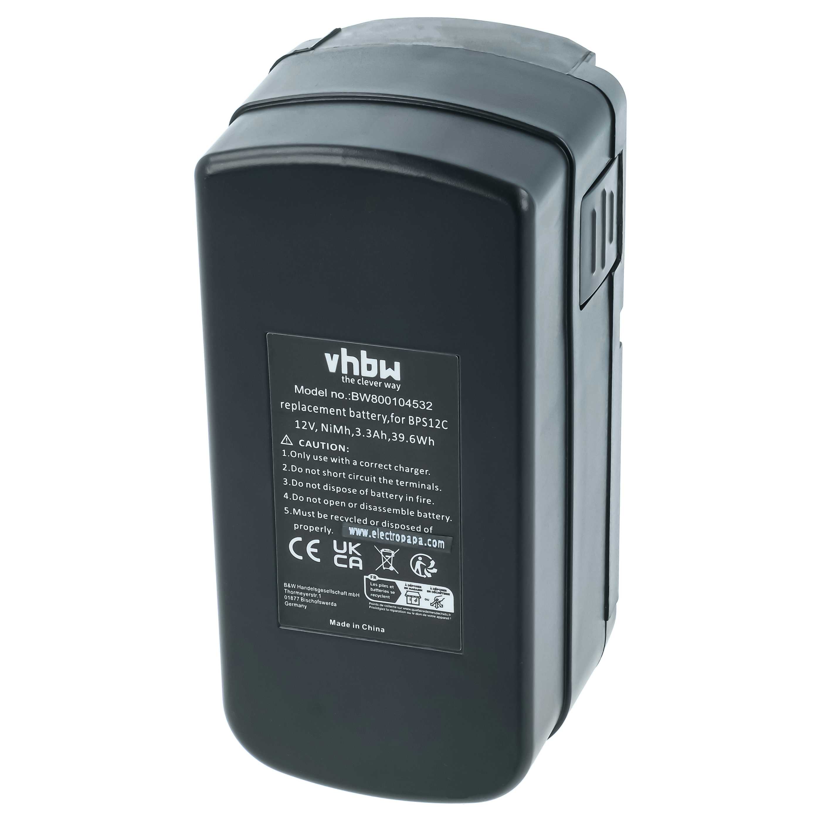 Battery replaces Festo Festool 398338, 497019, 493348, 498336 Electric Power Tool - 3300 mAh, 12 V, NiMH