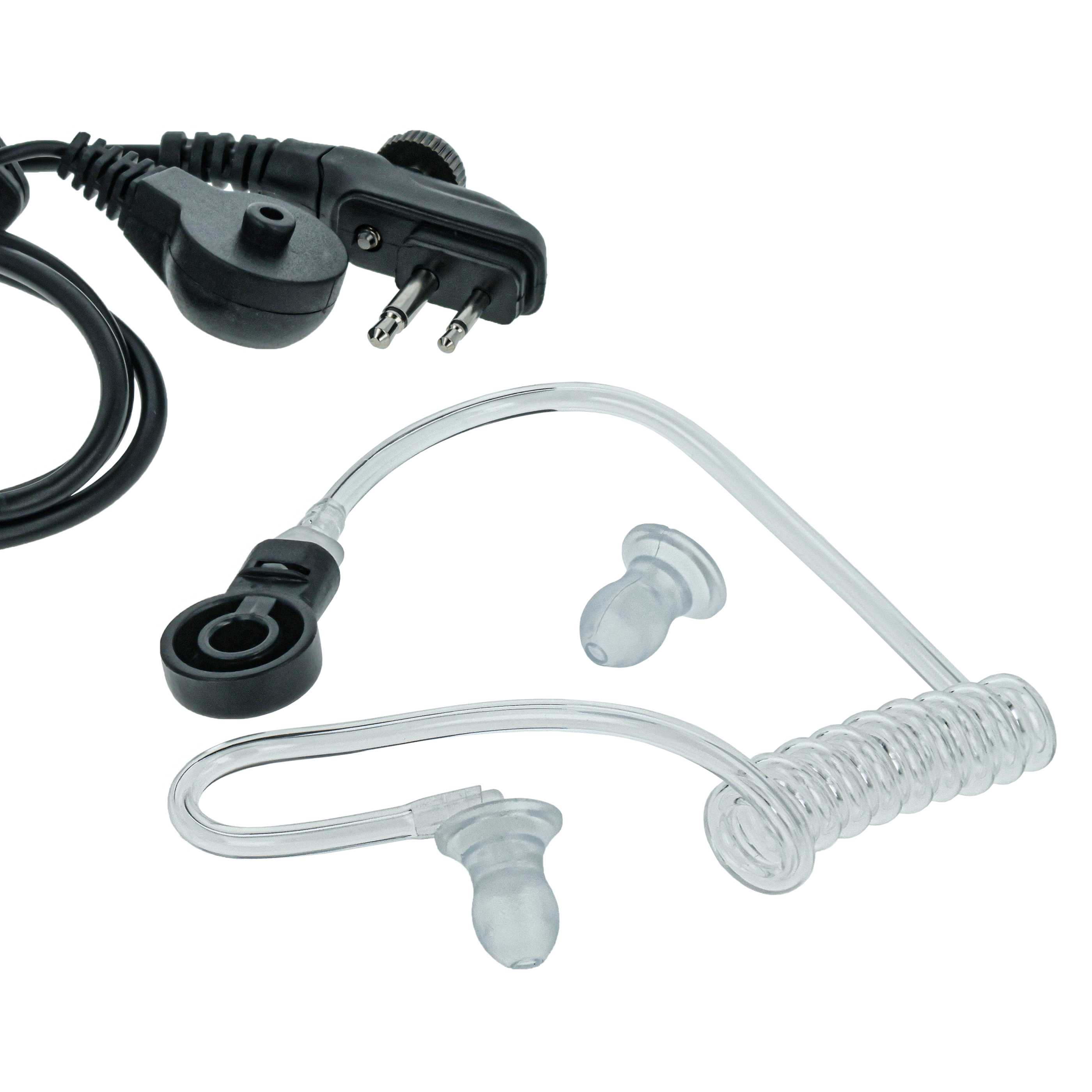 5x Security Radio Headset suitable for Hyt / Hytera PD500 - with PTT Microphone + Clip Mount + Phono Cable