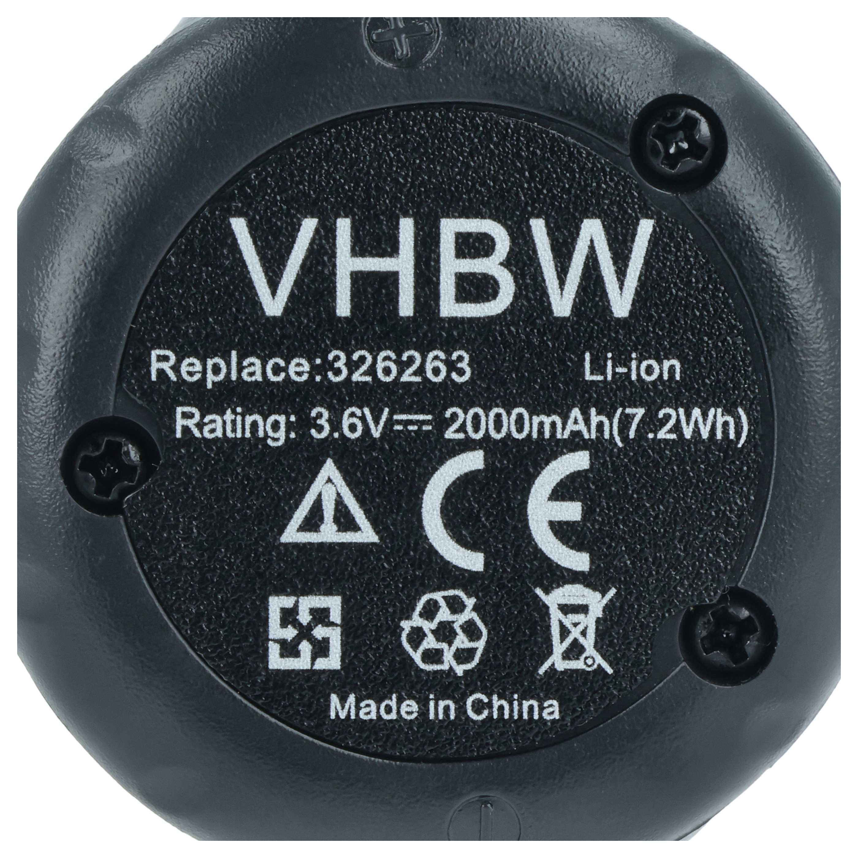 Battery replaces Bostitch 9B12070R Electric Power Tool - 2000 mAh, 3.6 V, Li-Ion