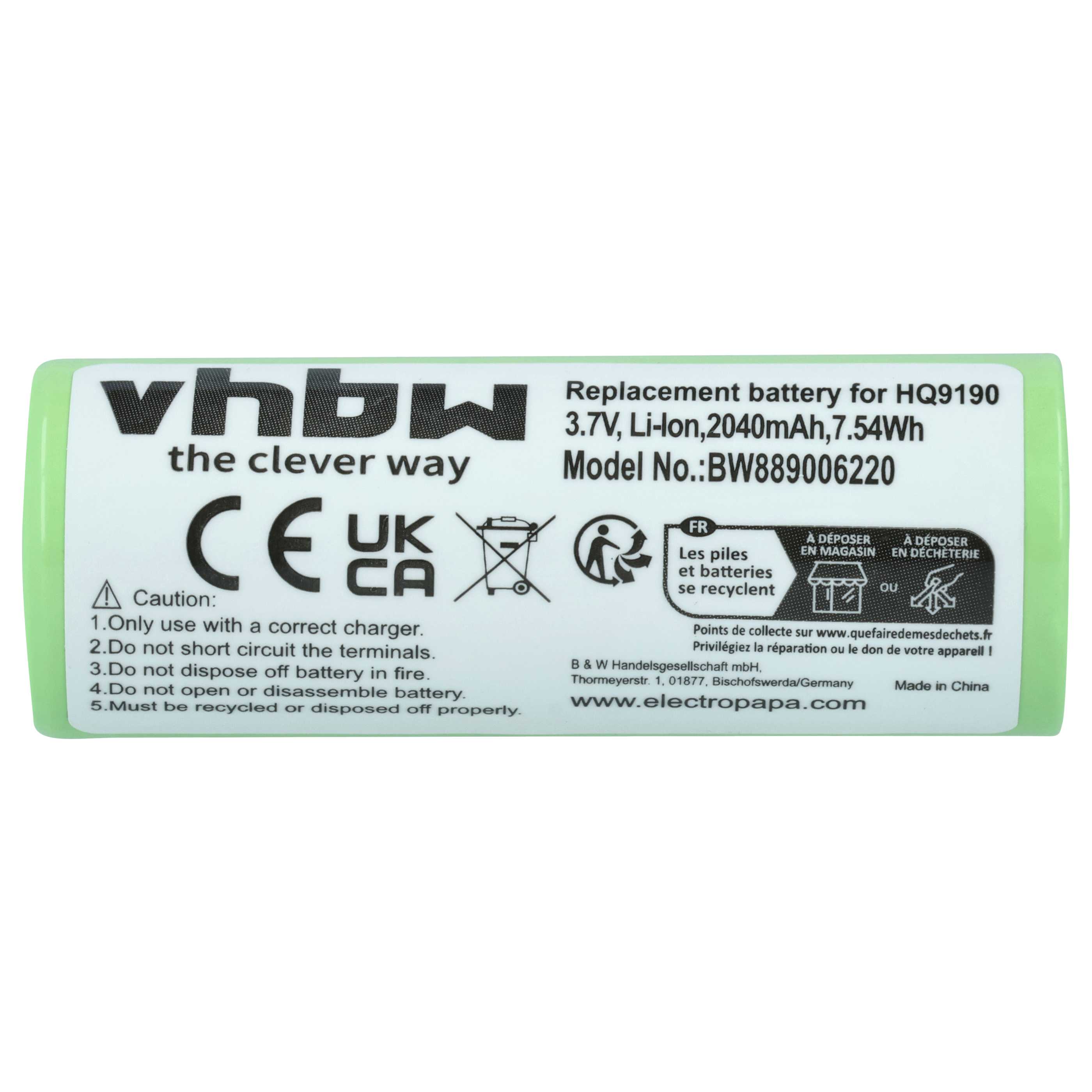 Akumulator do maszynki do strzyżenia zamiennik Philips 4222-036-06410, 036-11290 - 2040 mAh 3,7 V Li-Ion