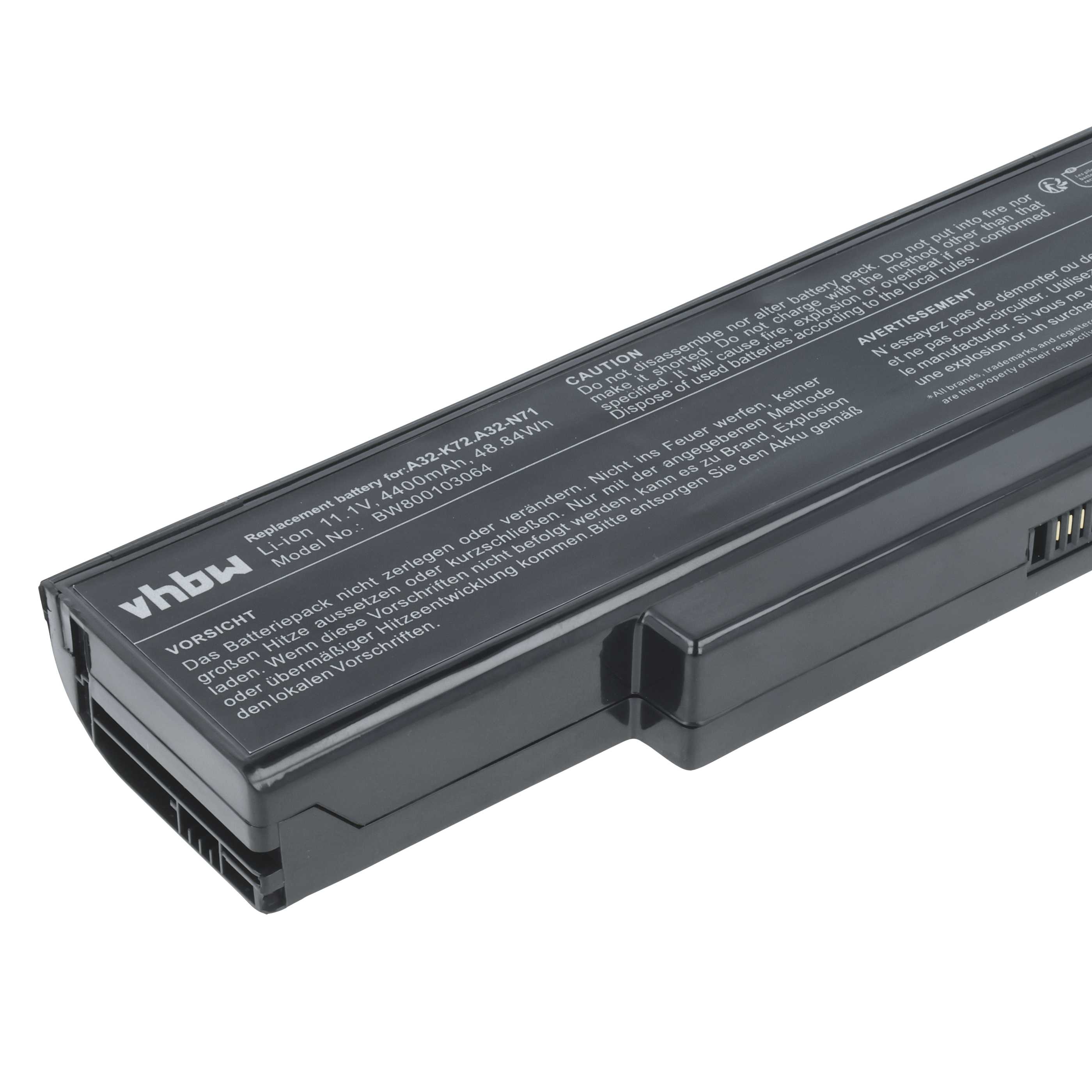 Batteria sostituisce Asus 70-NZY1B1000Z, 70-NX01B1000Z, 70-NXH1B1000Z per notebook - 4400mAh 11,1V Li-Ion nero