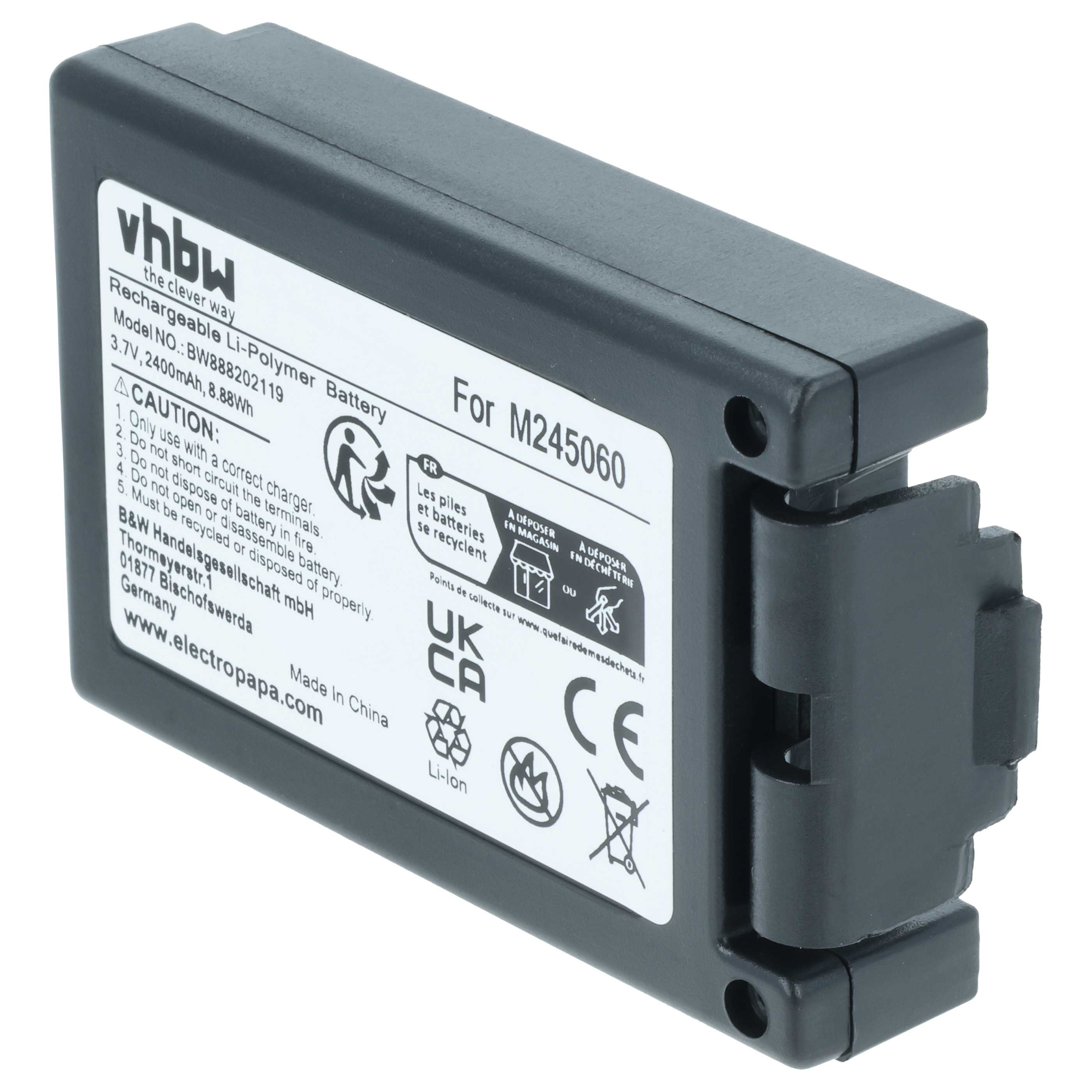 Batería reemplaza Teleradio M245060, 22.381.2, D00004-02 sistema control - 2400mAh 3,7V Li-Ion
