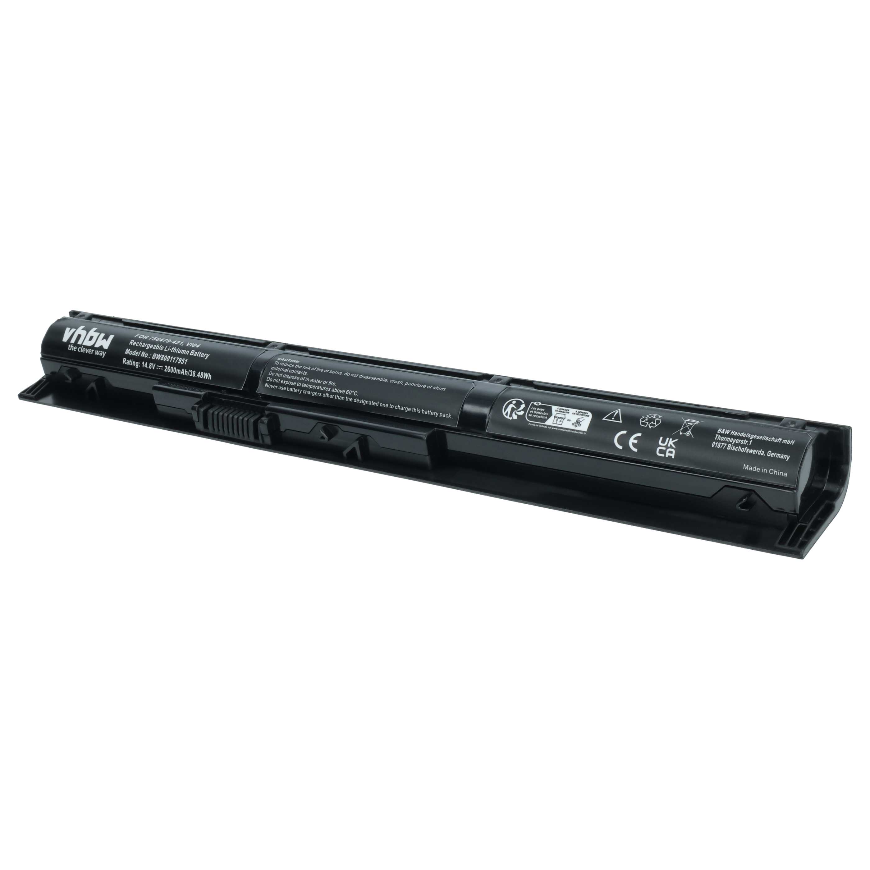 Notebook Battery Replacement for HP 756744-001, 756478-421, 756478-541, 756479-421 - 2600 mAh 14.4 V Li-Ion