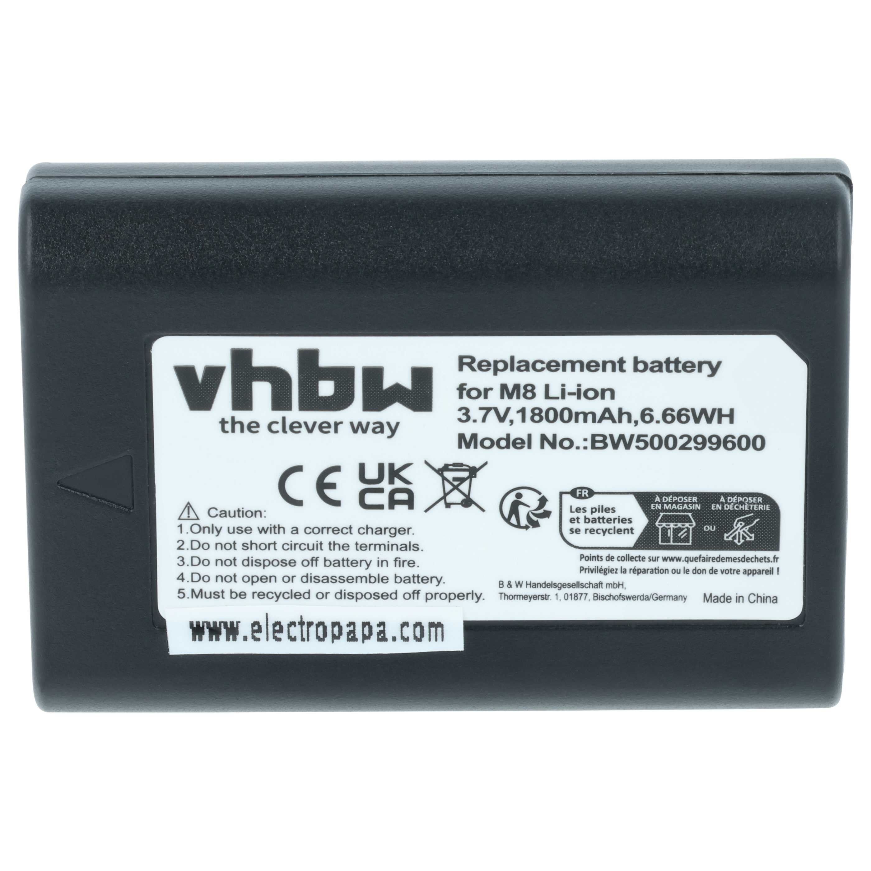 3x Battery replaces Leica BLI-312, 14464, BP-SCL1 - 1800mAh, 3.7V, Li-Ion