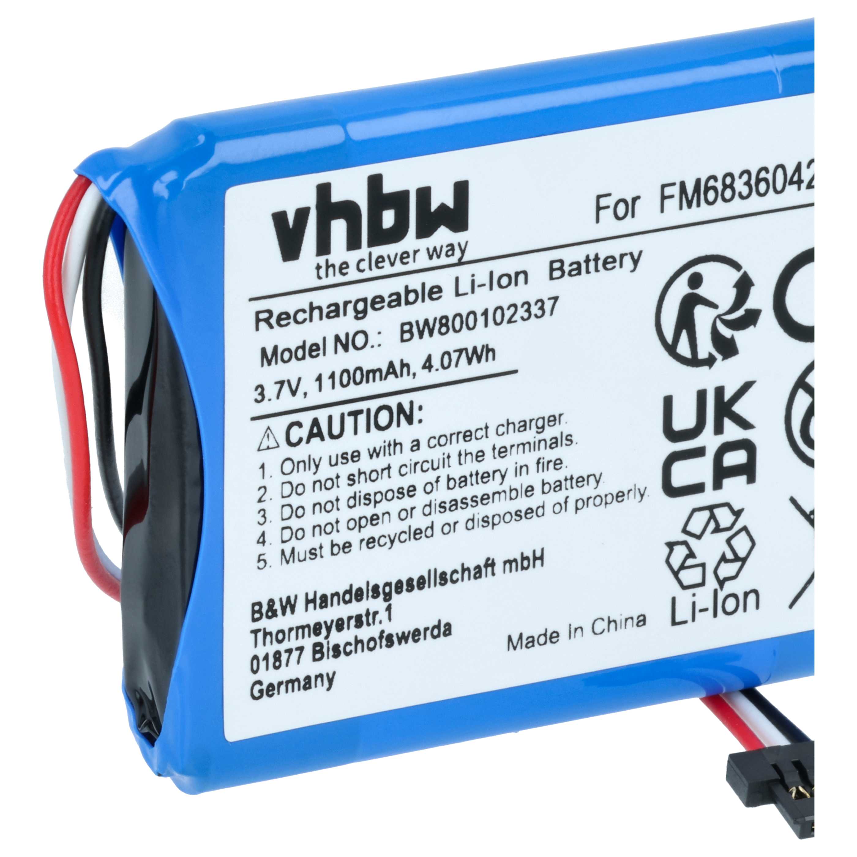 Akumulator do nawigacji GPS zamiennik TomTom VF3, FM68360420759 - 1100 mAh 3,7 V Li-Ion